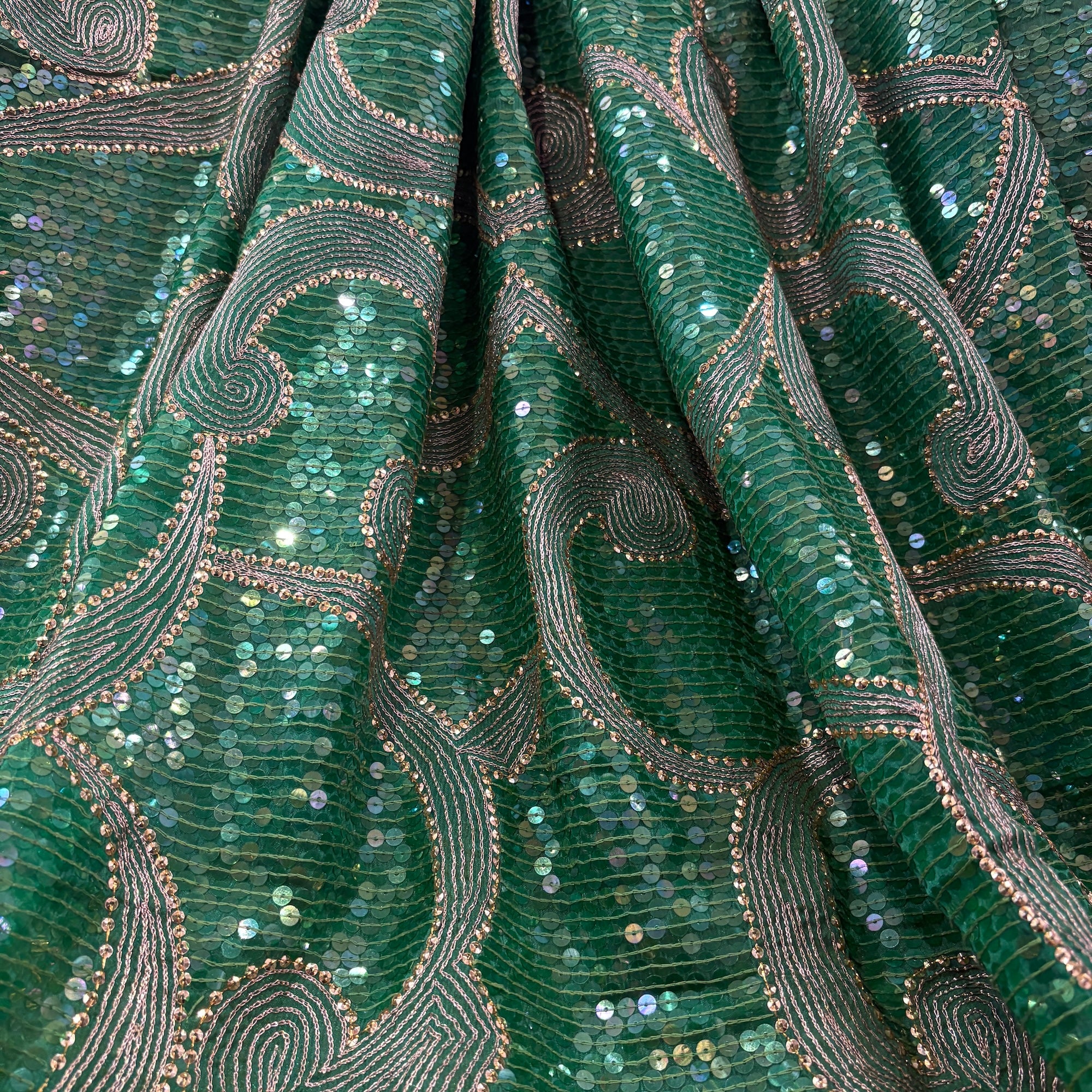Green Sequin Heavy Work Dupatta