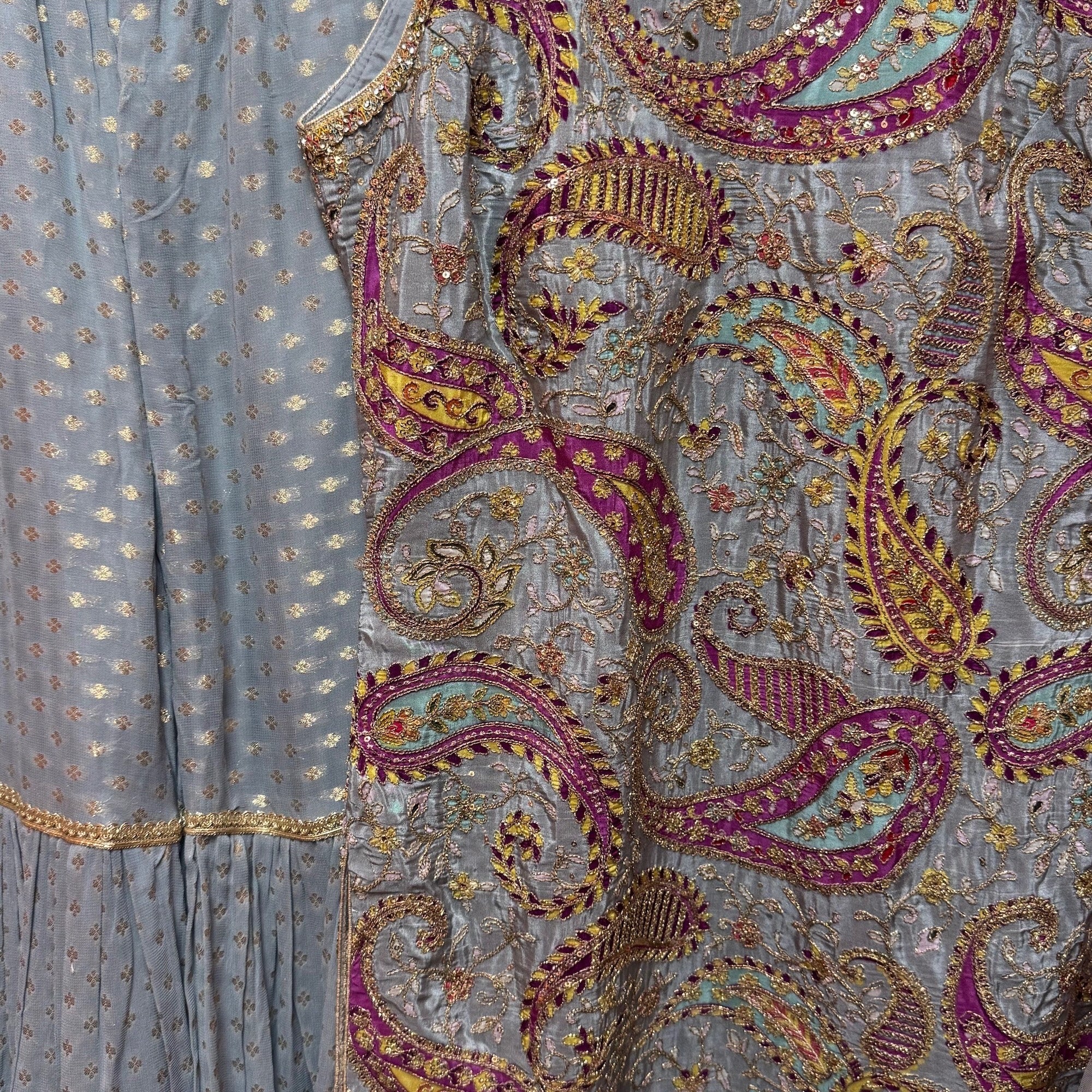 Paisley Embroidered Gharara Sets-Colors