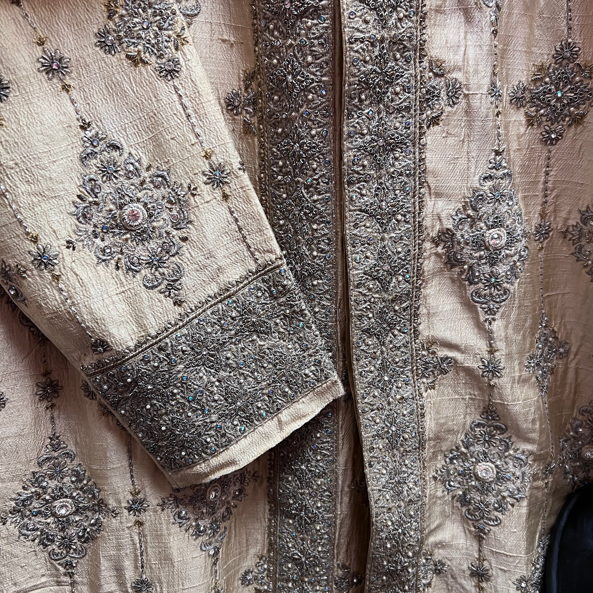 Heavy Embroidered Cream Sherwani 2-Size 42