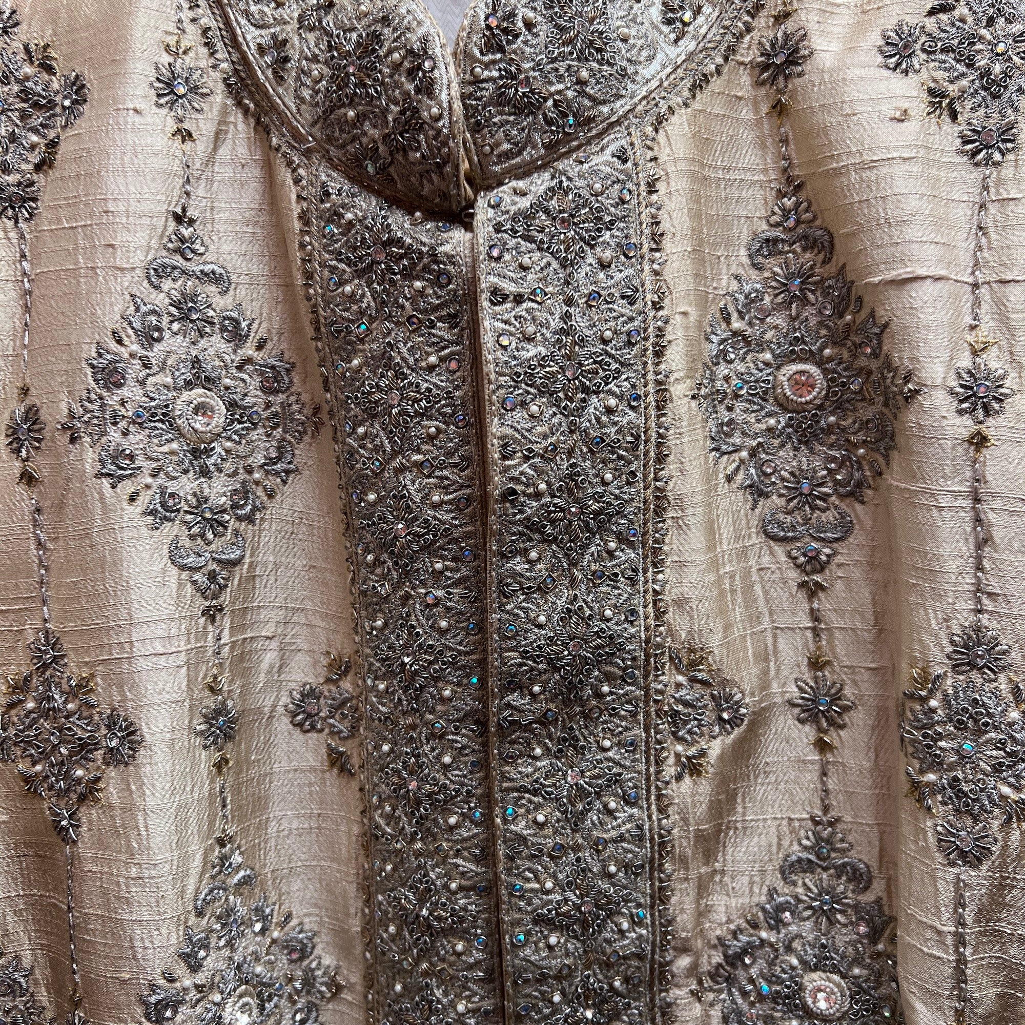 Heavy Embroidered Cream Sherwani 2-Size 42