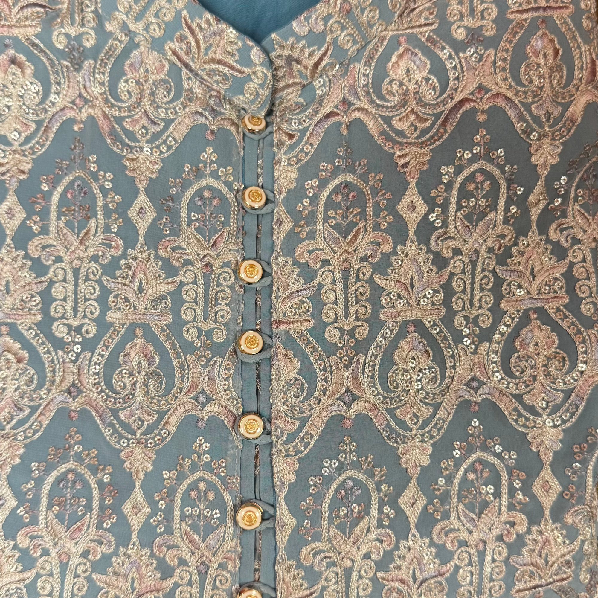 Celadon Heavy Embroidered Kurta