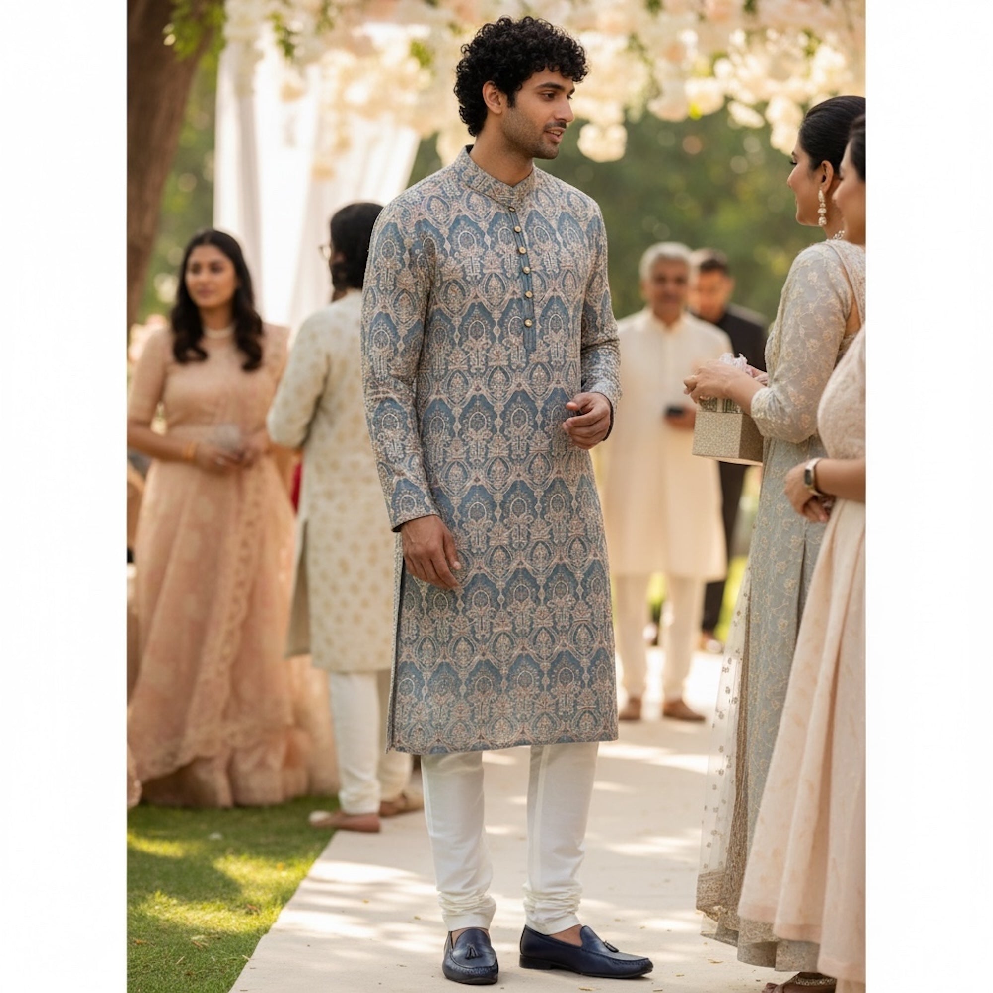 Celadon Heavy Embroidered Kurta