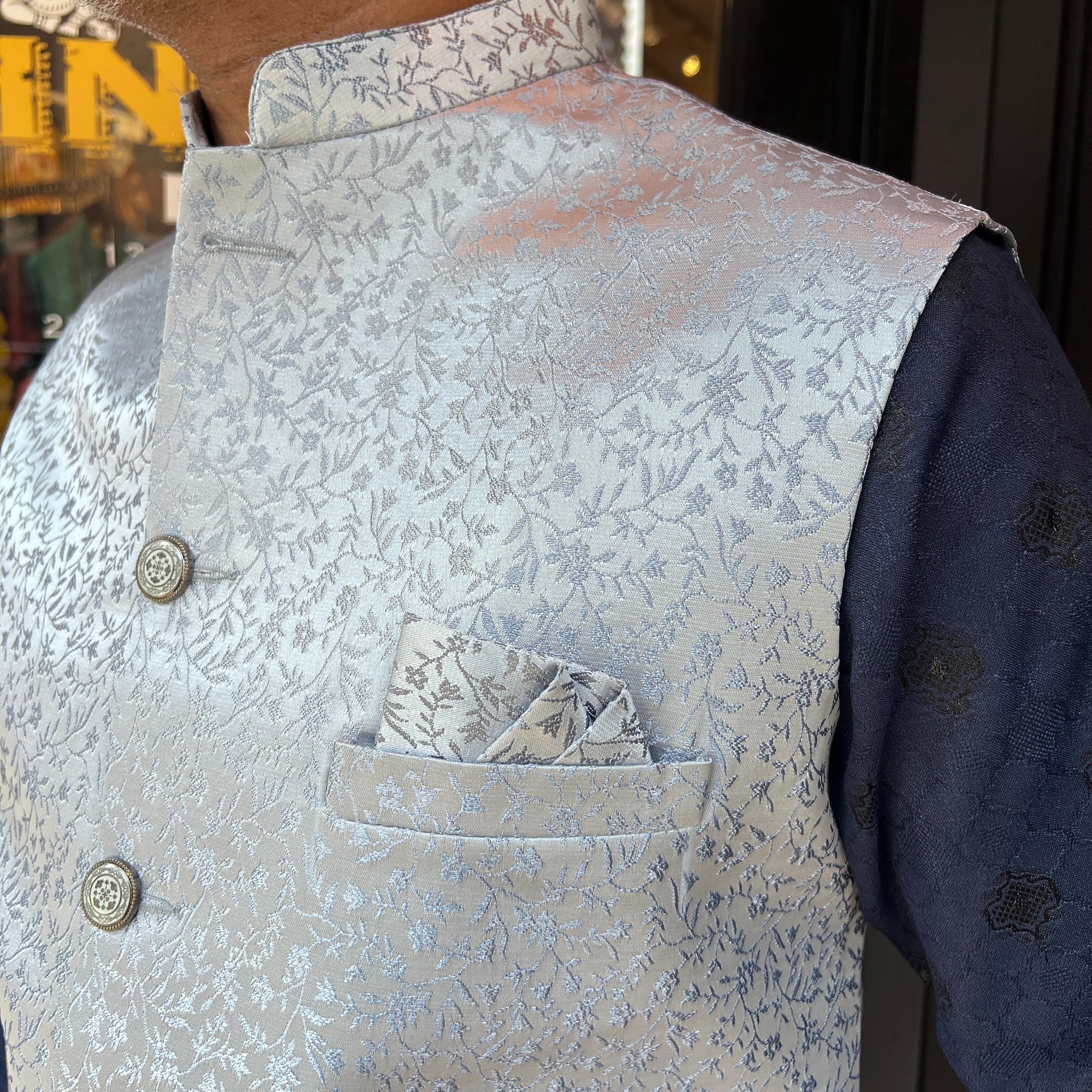 Ice Blue Floral Vest