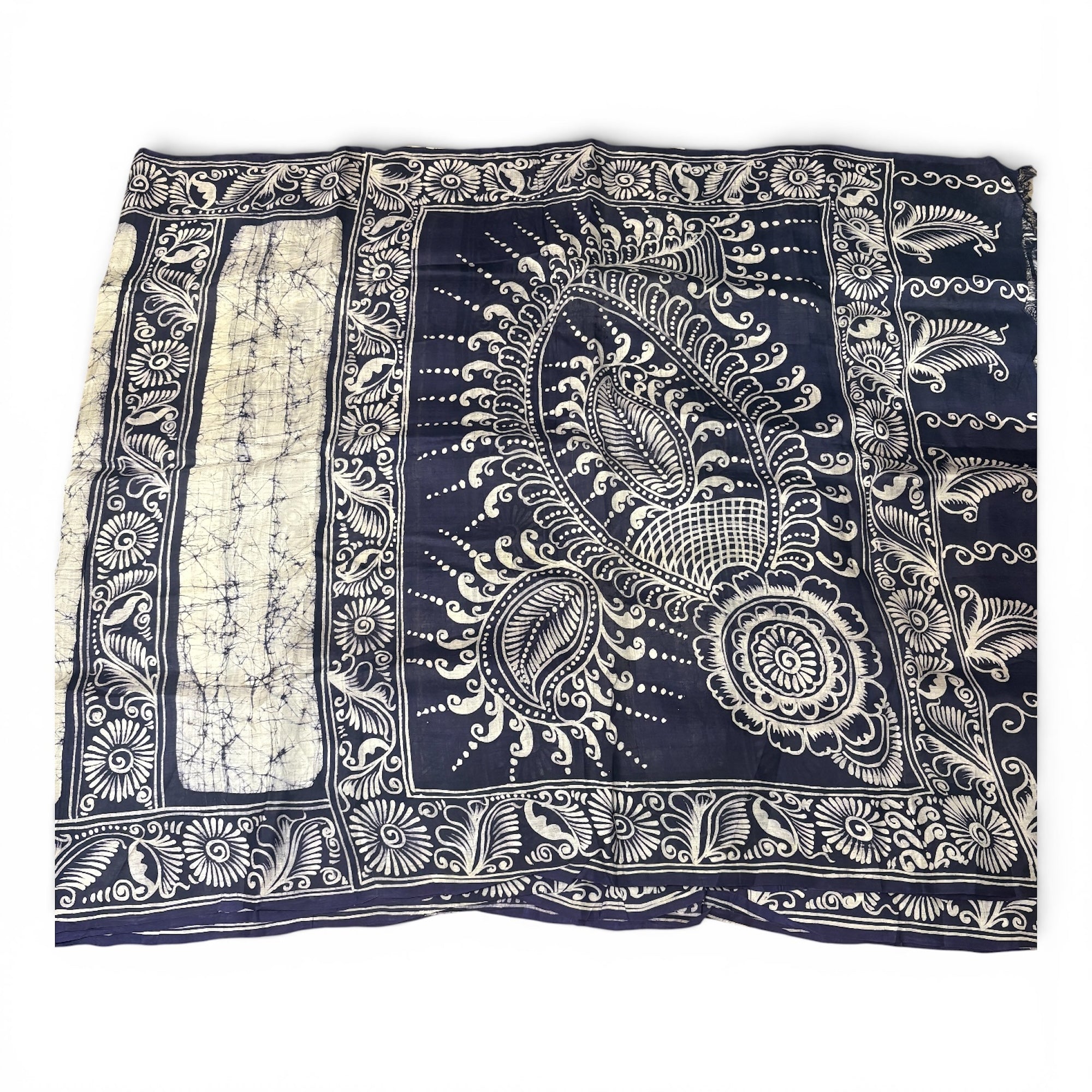 Indigo Batik Silk Saree