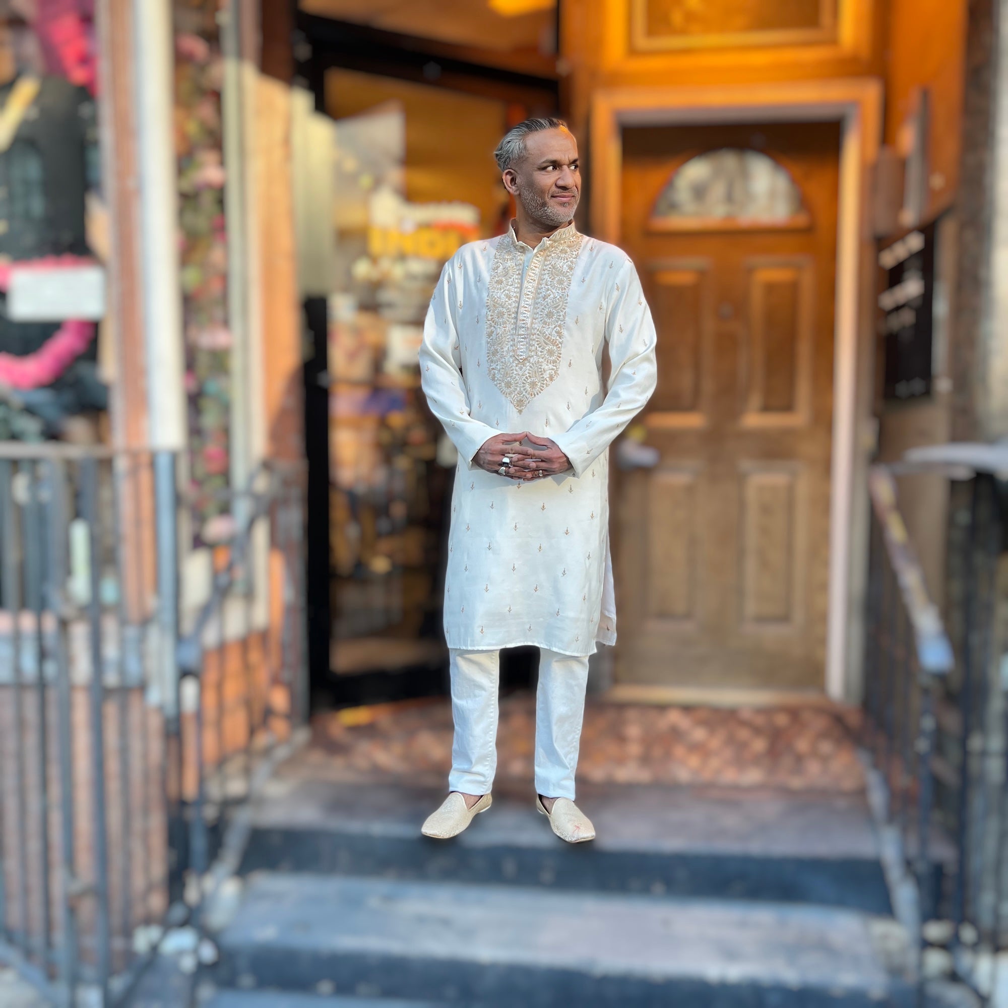 Ivory Embroidered Kurta