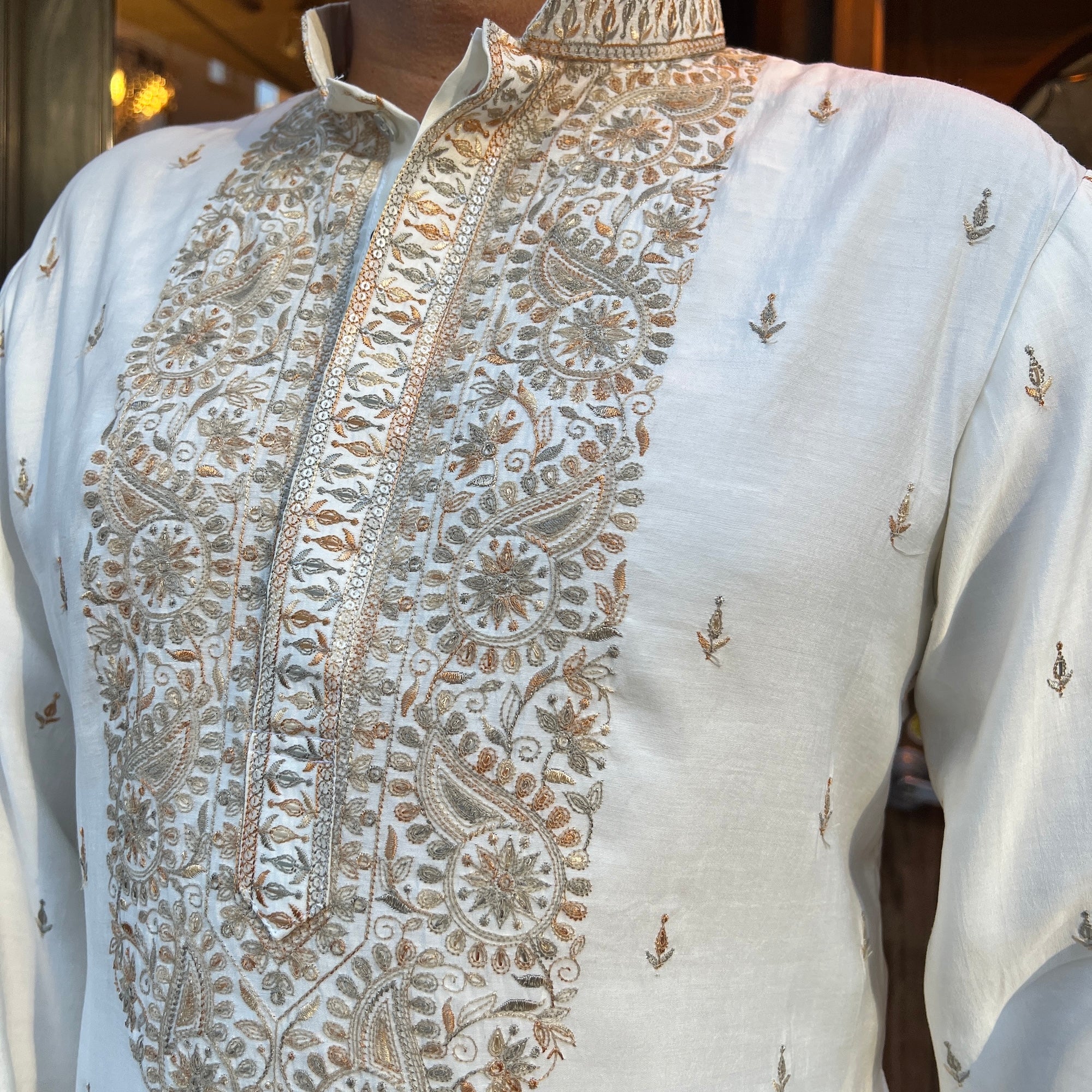 Ivory Embroidered Kurta