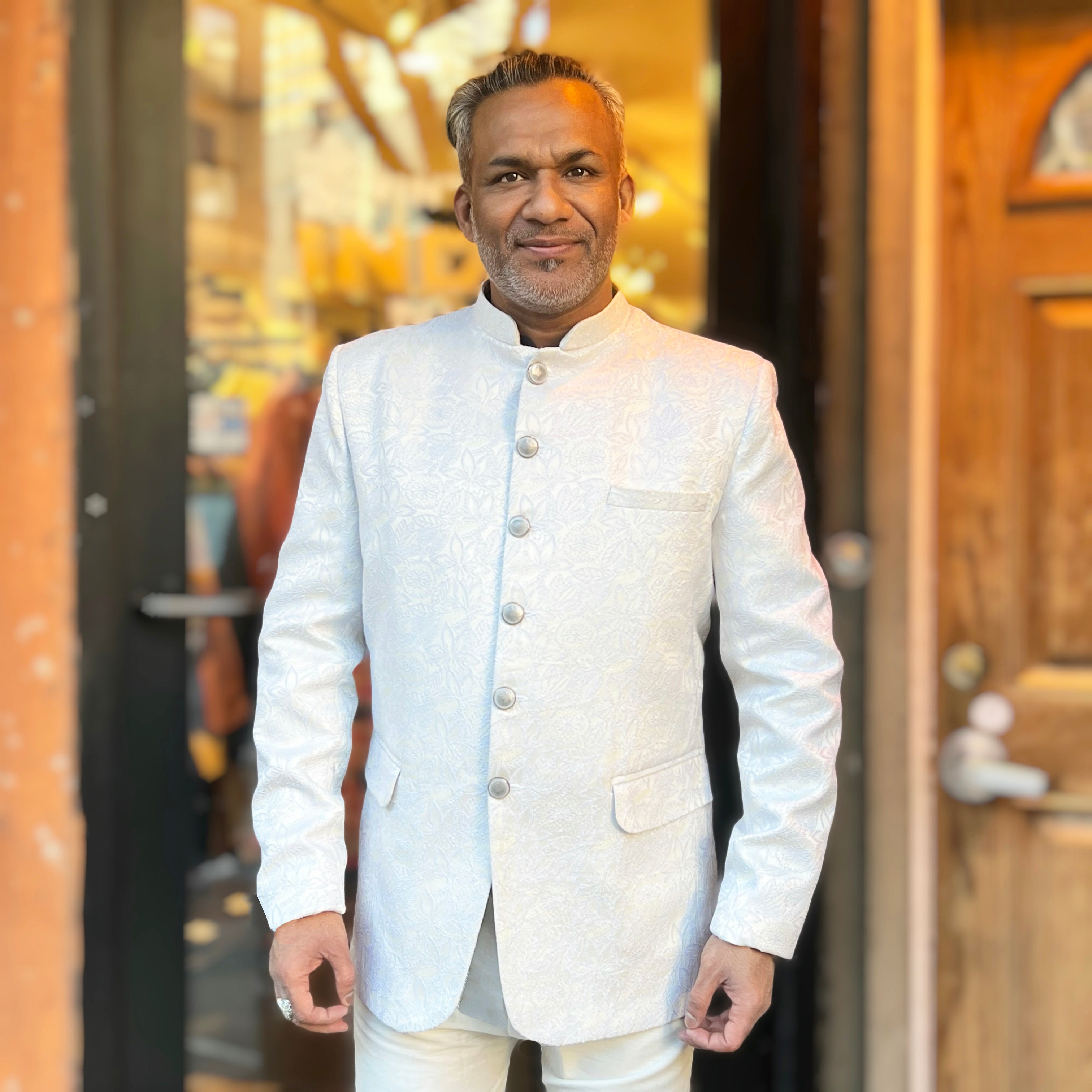 Ivory SIlver Embroidered Jodhpuri Jacket