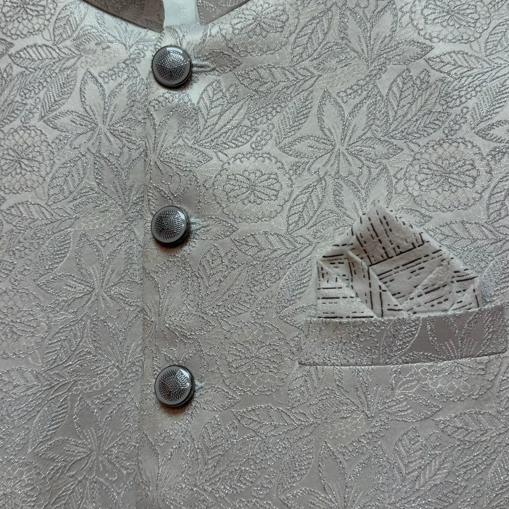 Ivory SIlver Embroidered Jodhpuri Jacket