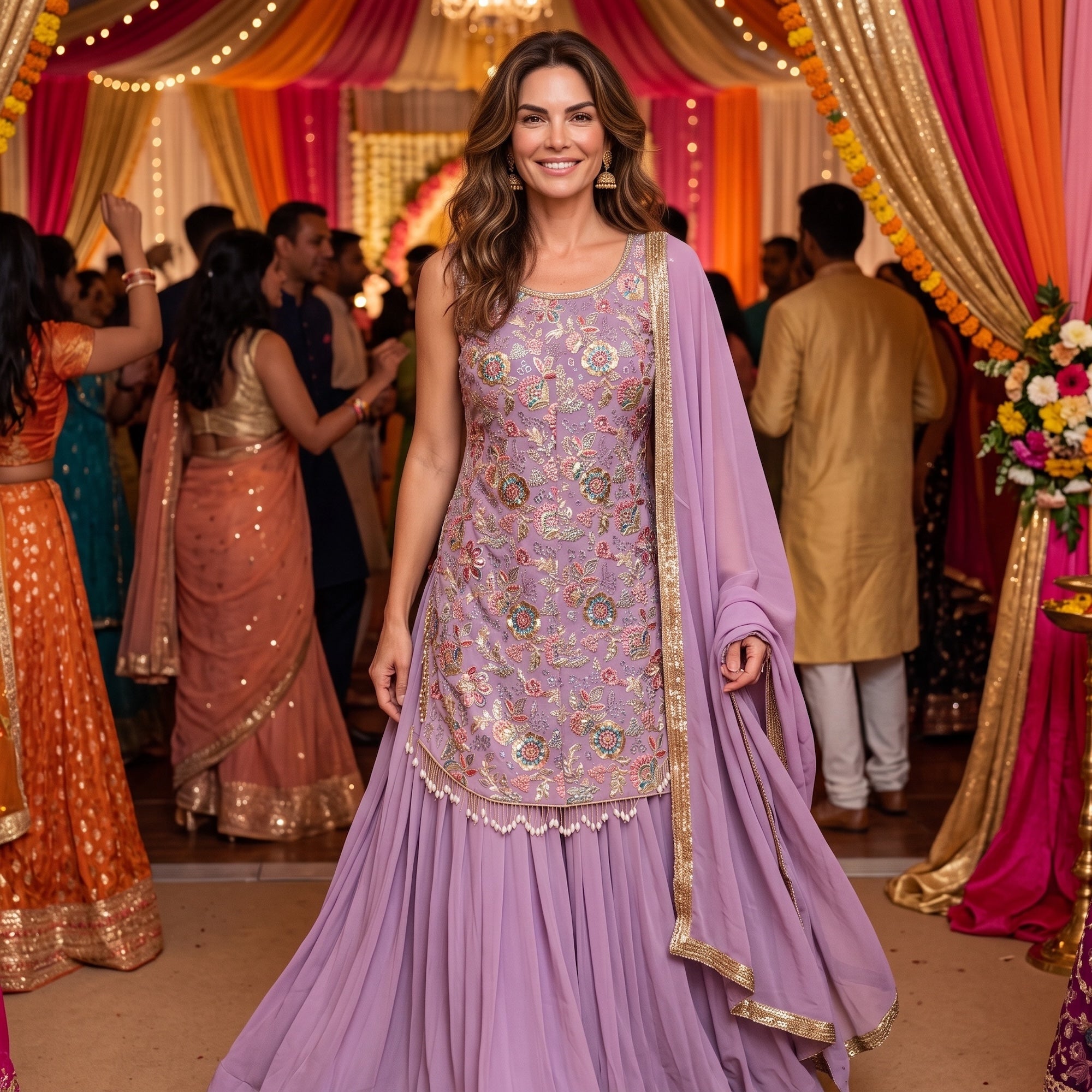 DT Long Top Embroidered Lehengas-3 Colors