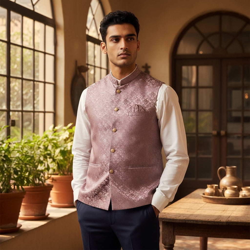 Pastel Jacquard Vests -Colors