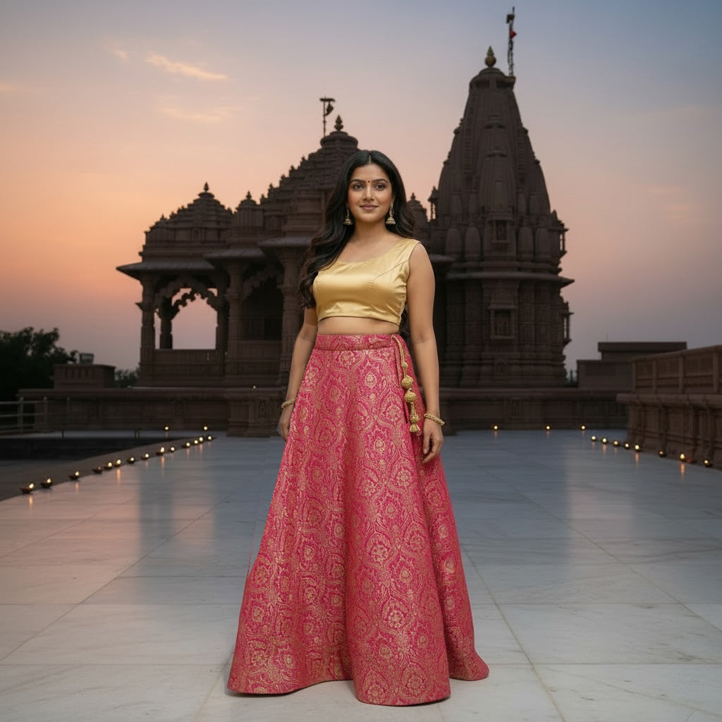 Brocade Crest Lehengas - Colors - Vintage India NYC