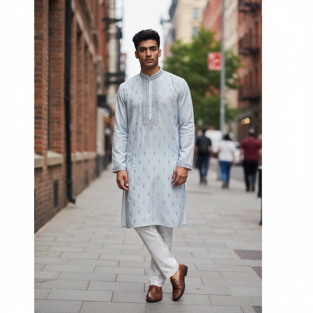 DT Pastel Embroidered Kurta-2 Colors