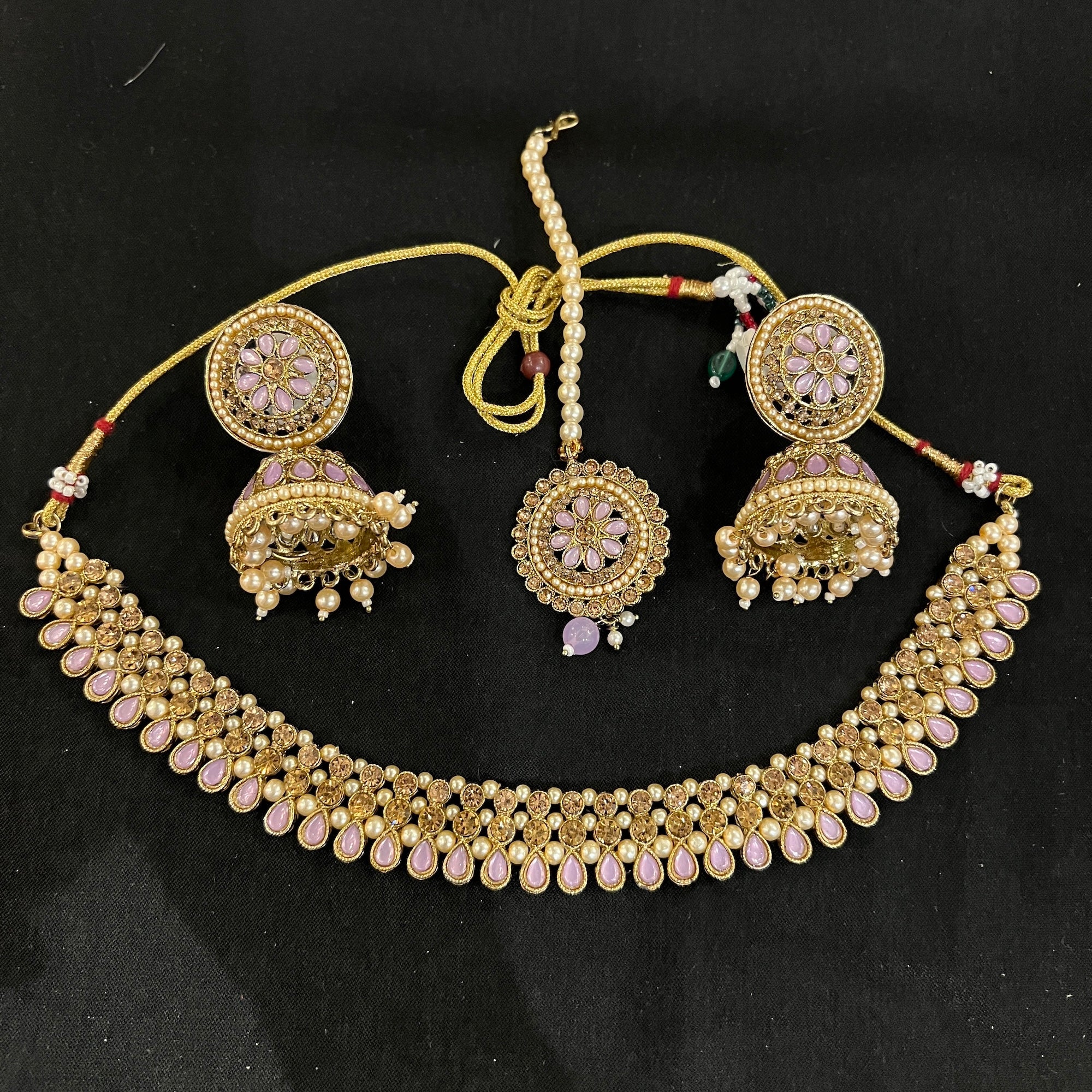 DT Large Jhumka Necklace Sets-Many Colors