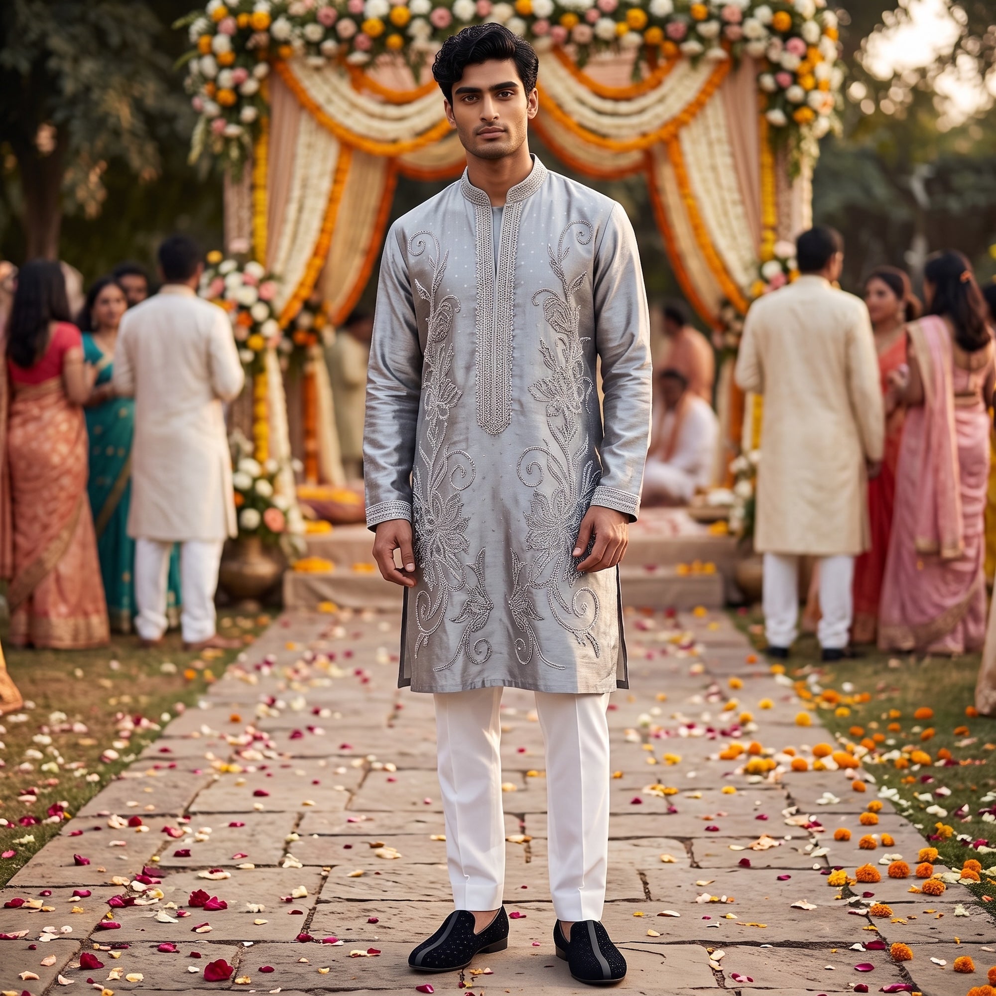 Lt. Pistachio Full Embroidered Kurta