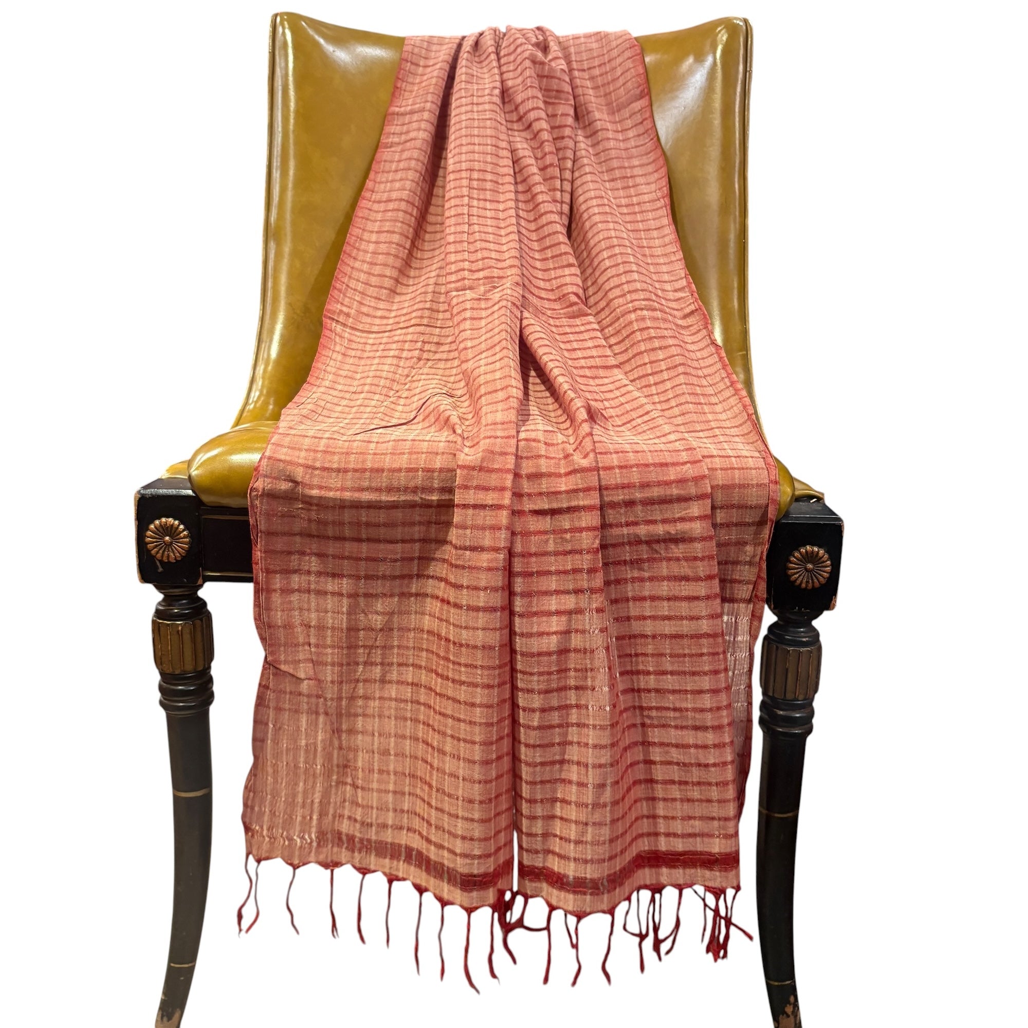 Madder Handwoven Cotton Dupatta - Vintage India NYC