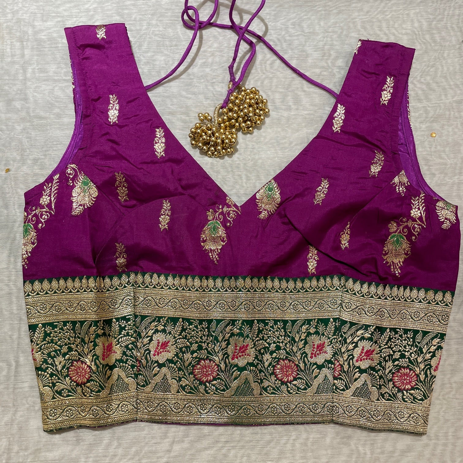 Brocade Saree Blouses-Size 32 - Vintage India NYC