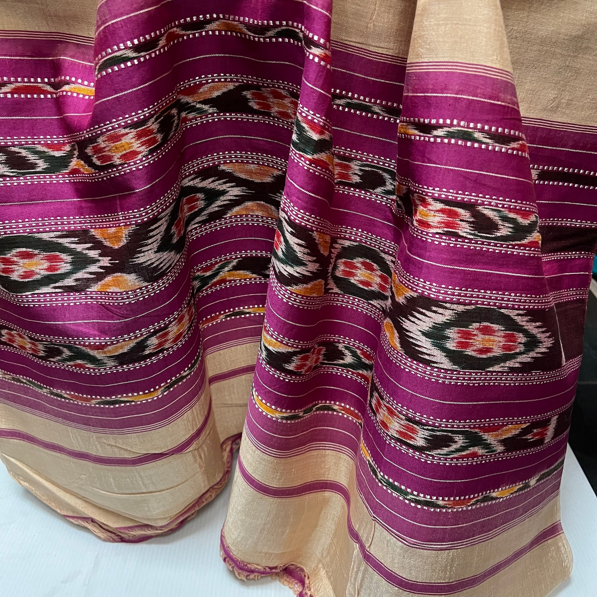 Silk Ikat Dupattas-3 Styles - Vintage India NYC