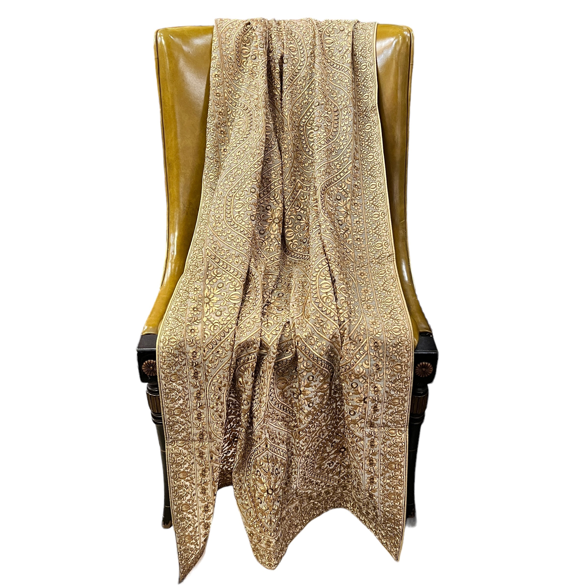 Mens Heavy Embroidered Gold Dupatta