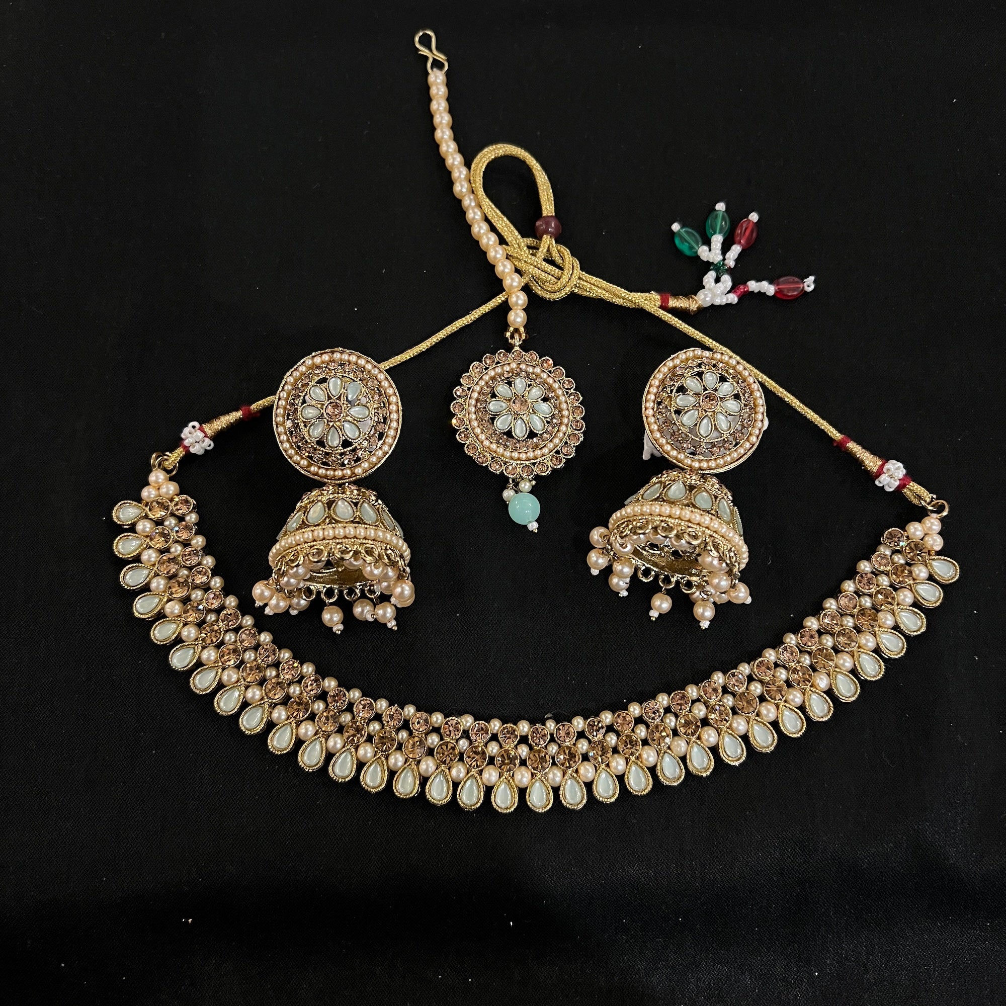 DT Large Jhumka Necklace Sets-Many Colors