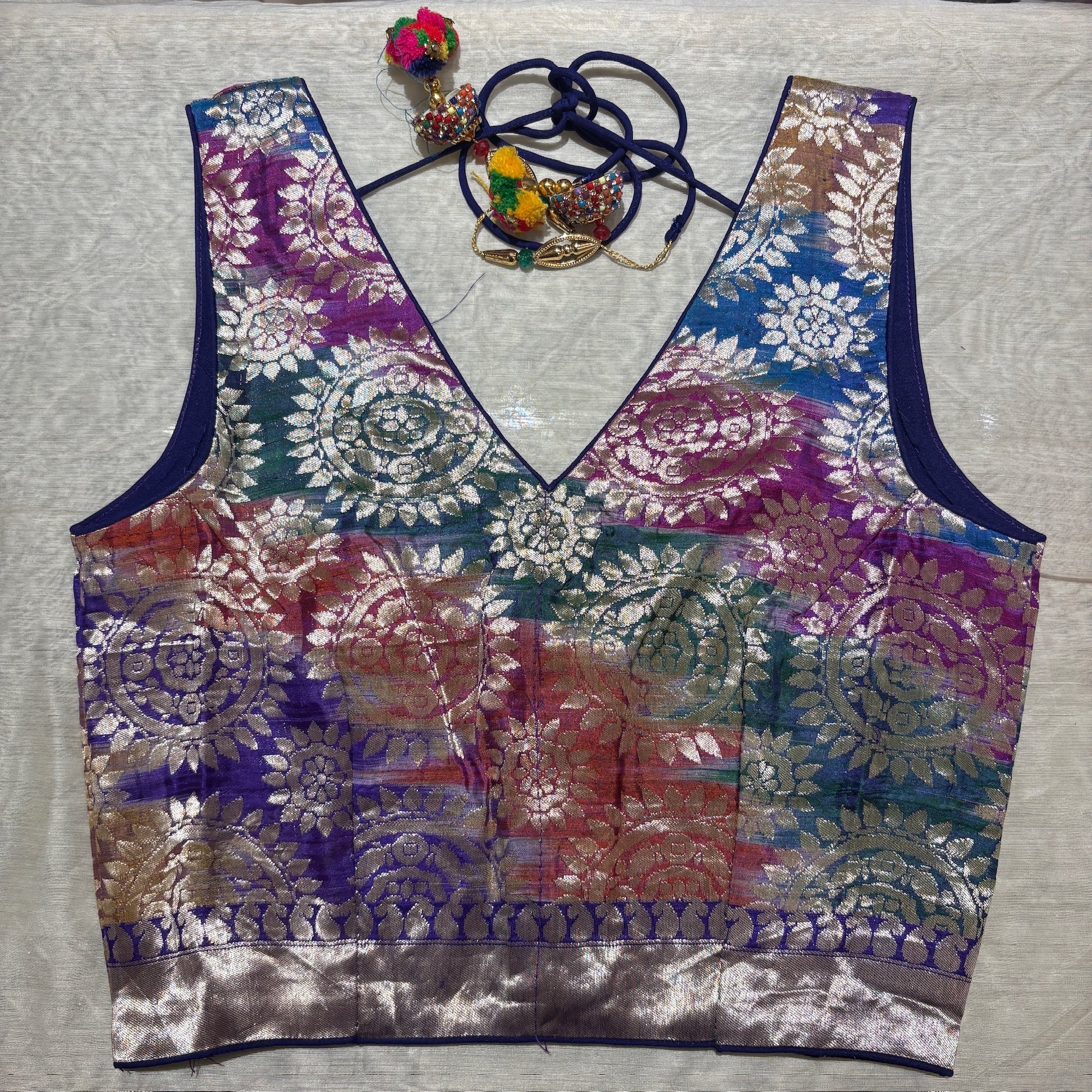 Brocade & Embroidered Saree Blouses 25-Size 30 - Vintage India NYC