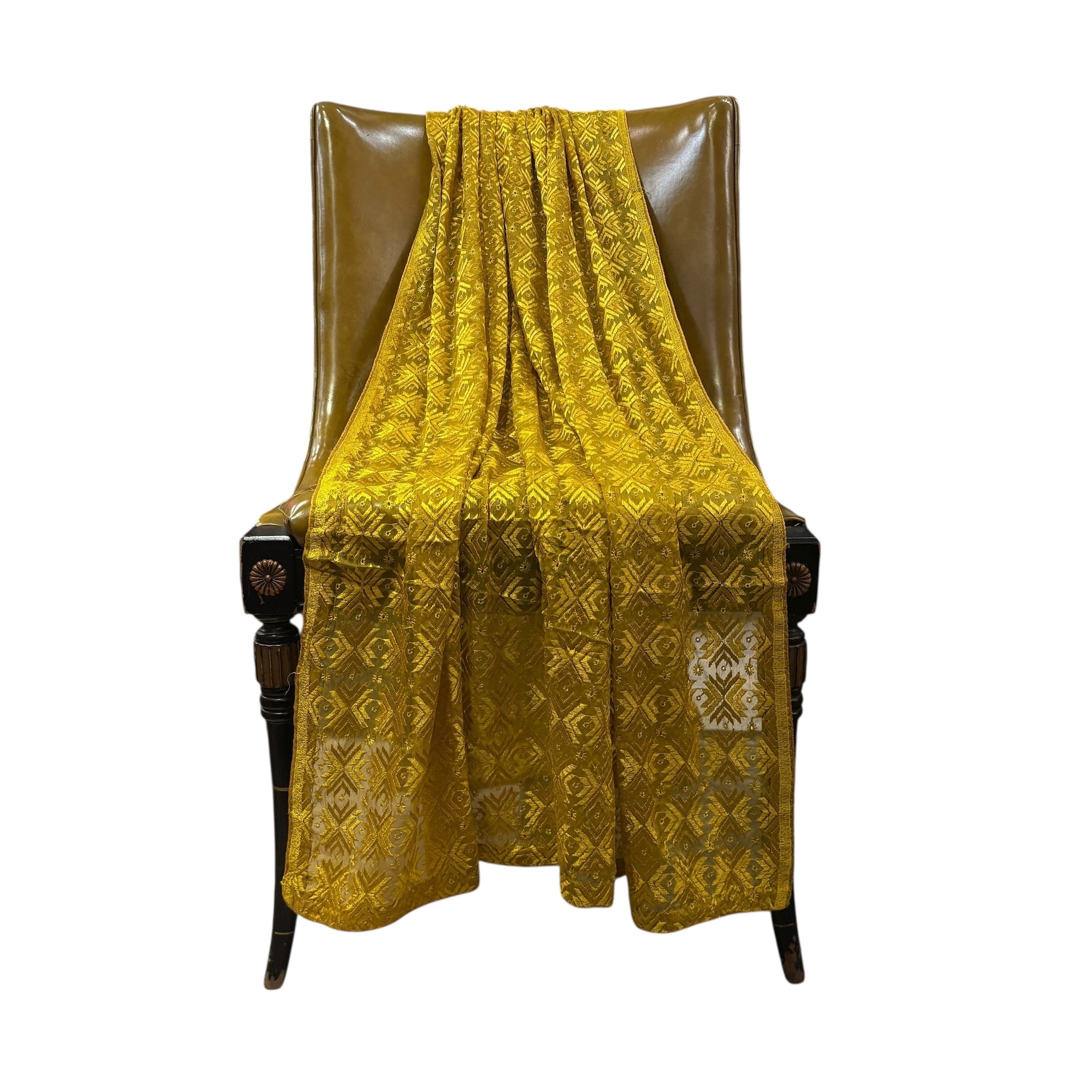 Phulkari Mustard Dupatta Scarf