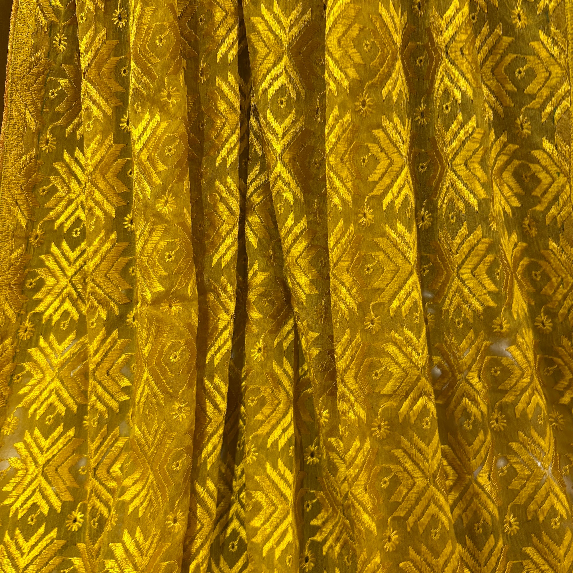 Phulkari Mustard Dupatta Scarf