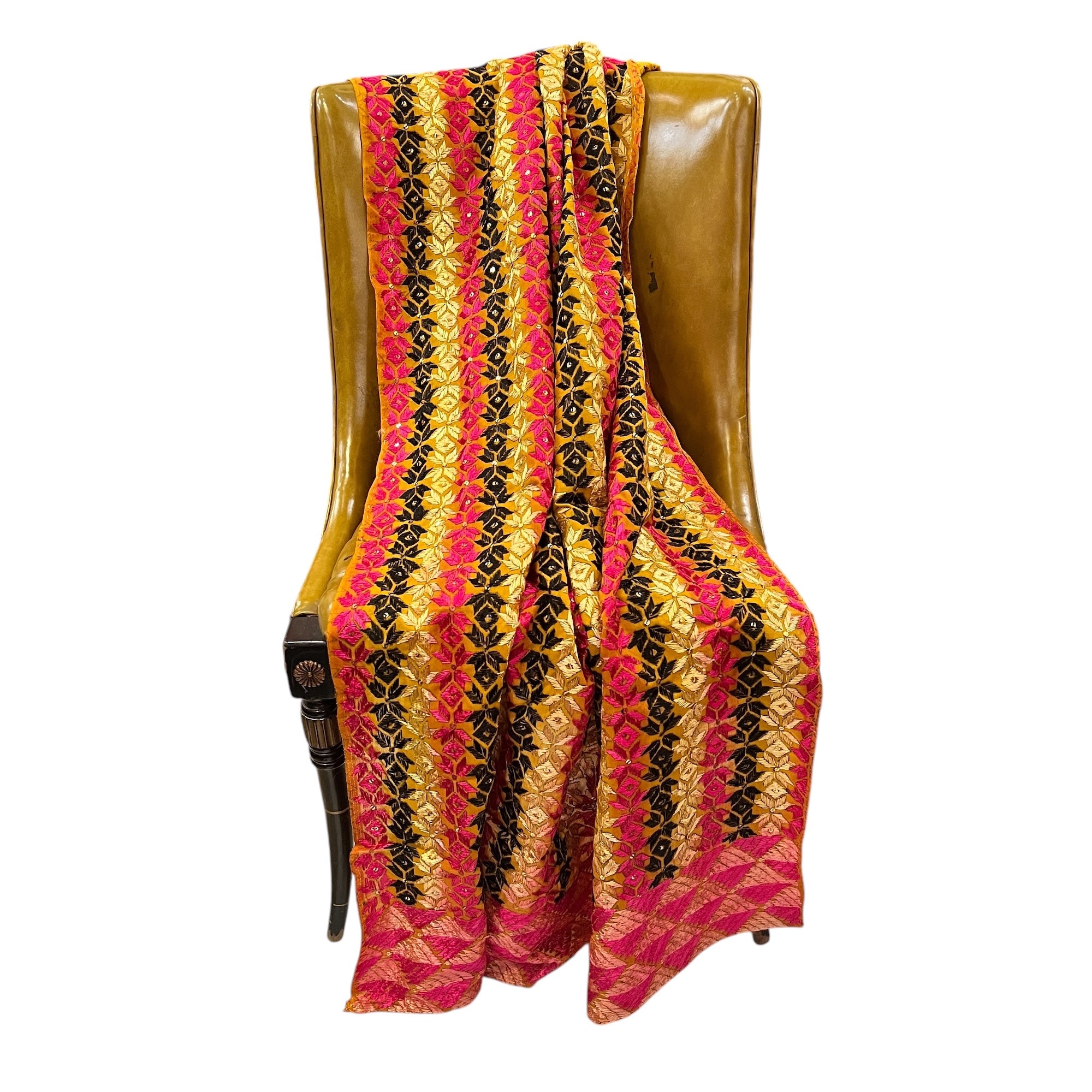 Phulkari Mustard Dupatta Scarf