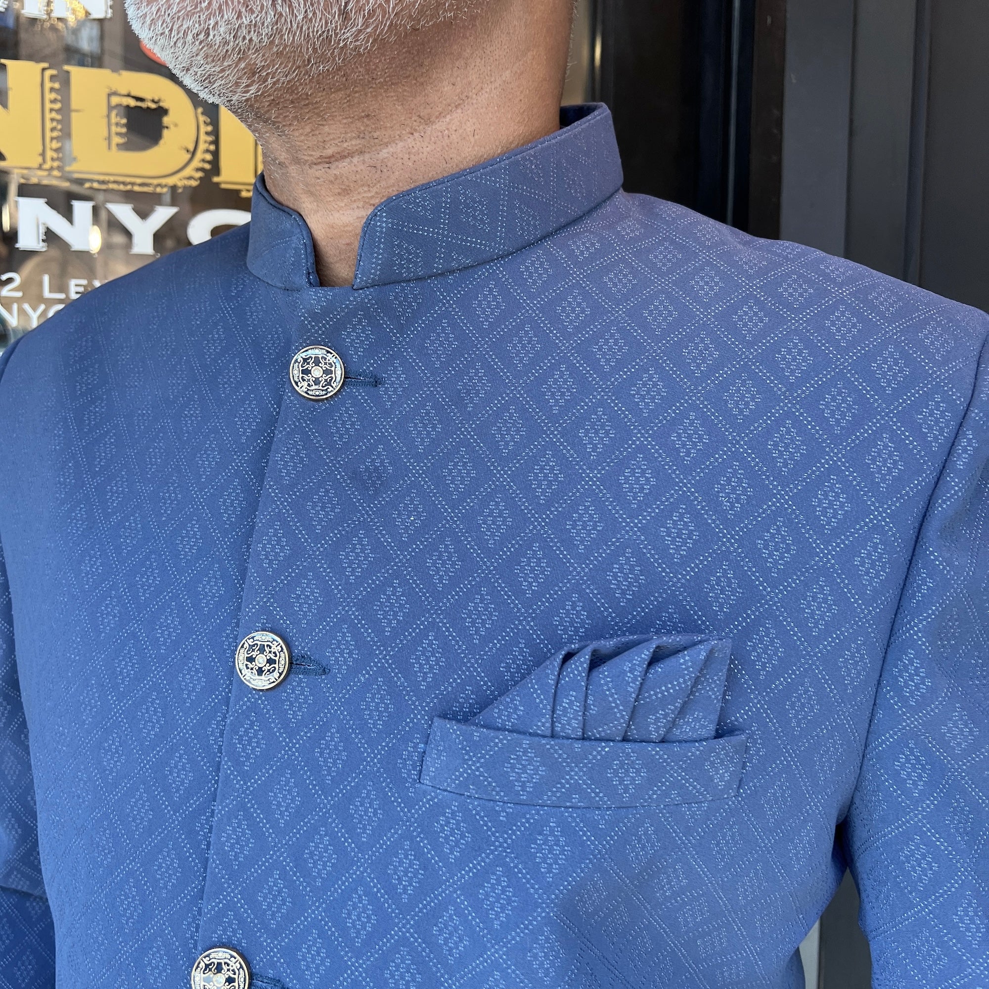Diamond Jacquard Jodhpuri Jacket