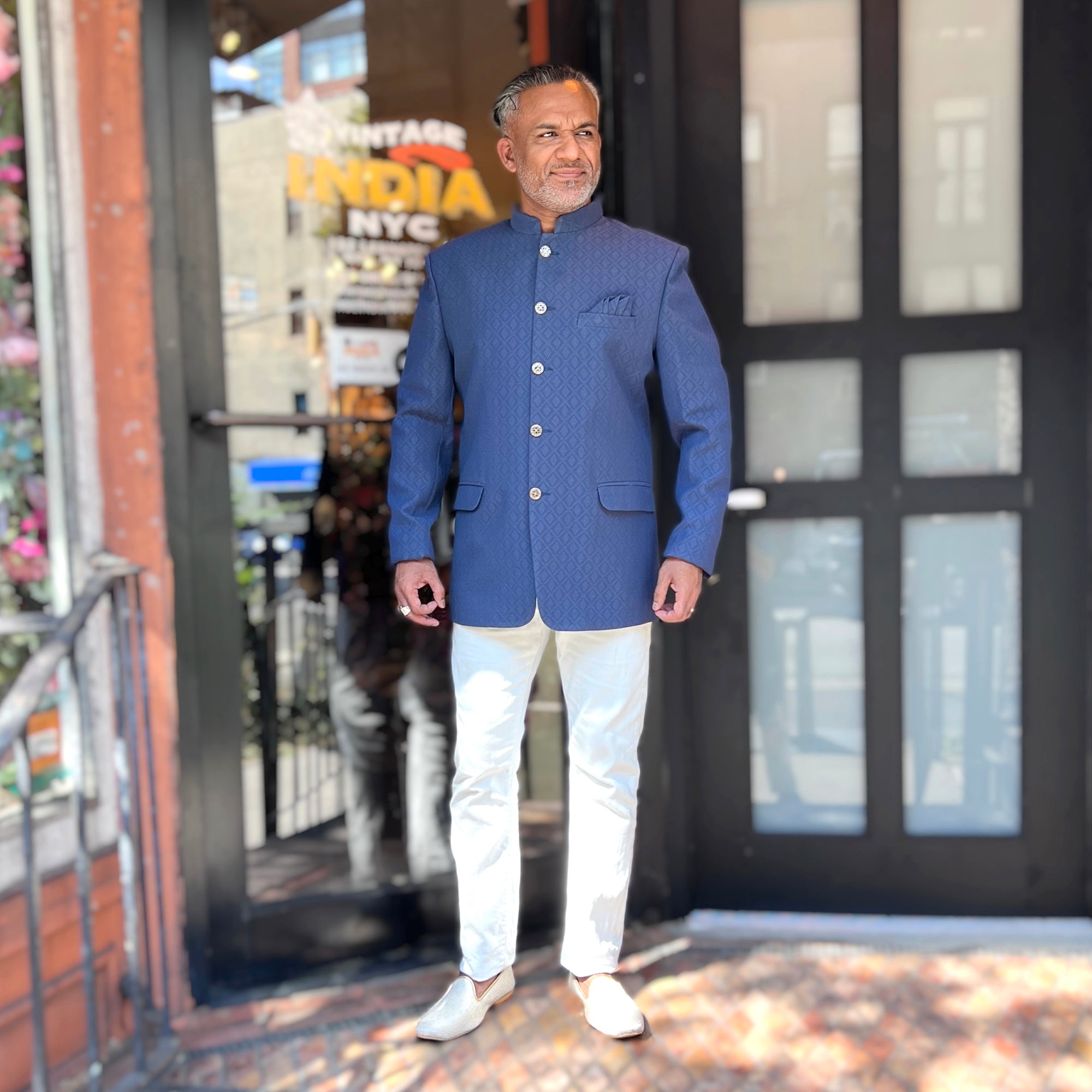Diamond Jacquard Jodhpuri Jacket
