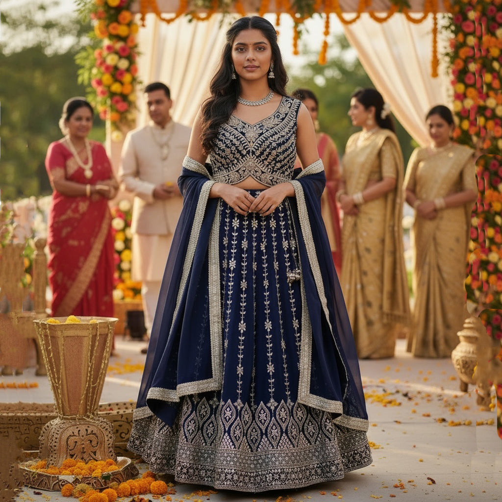 Embroidered Lehenga Sets-Colors - Vintage India NYC