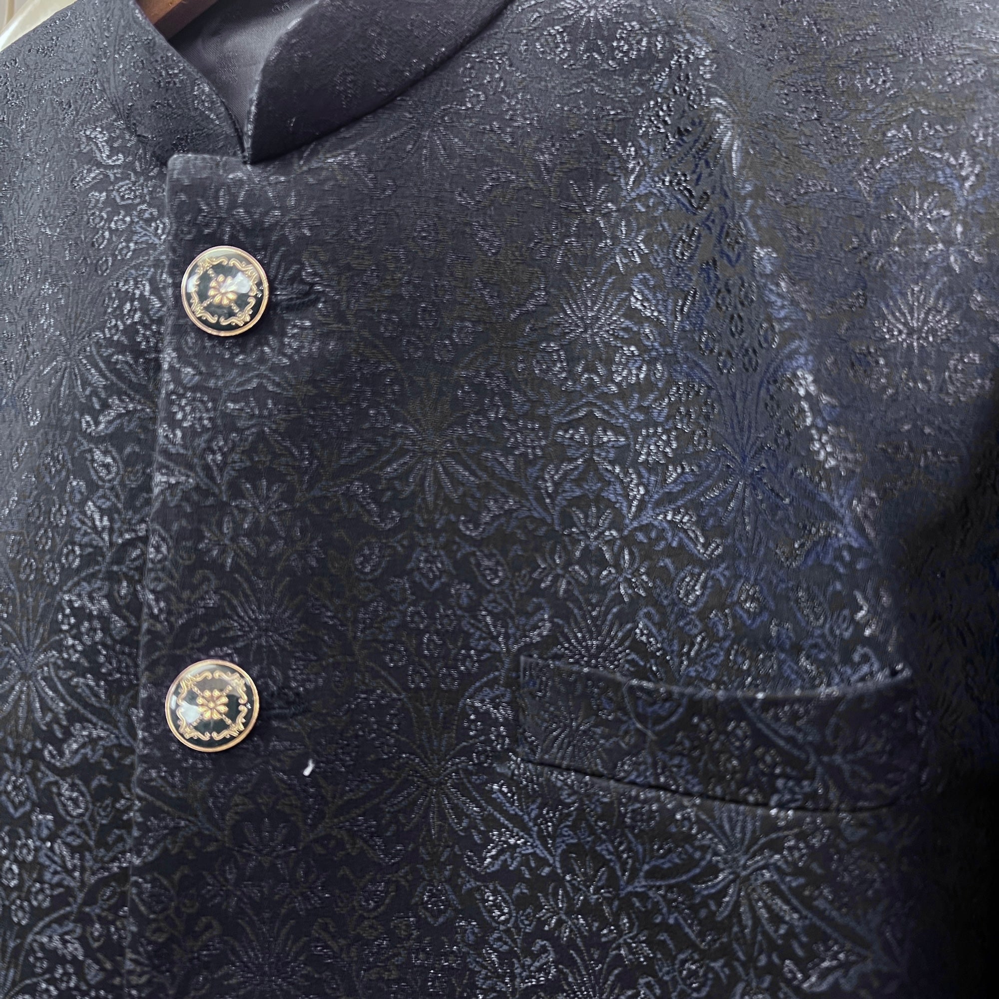 Floral Botanical Jodhpuri Jacket-Colors - Vintage India NYC