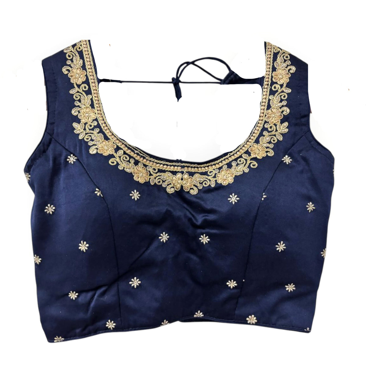 Round Neck Embroidered Blouse-Size 32- Colors - Vintage India NYC