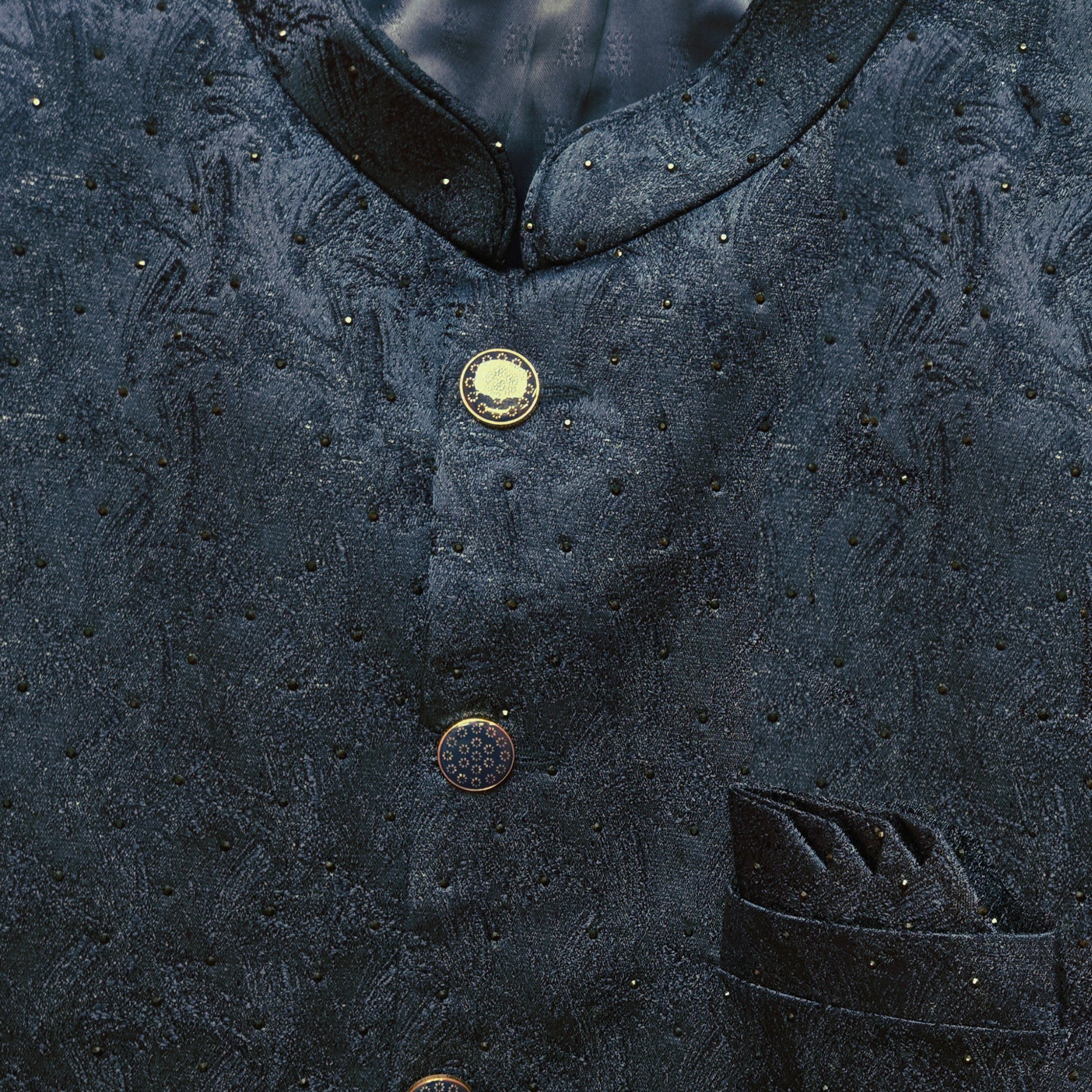 Brushstoke Jacquard Sherwani-Colors - Vintage India NYC