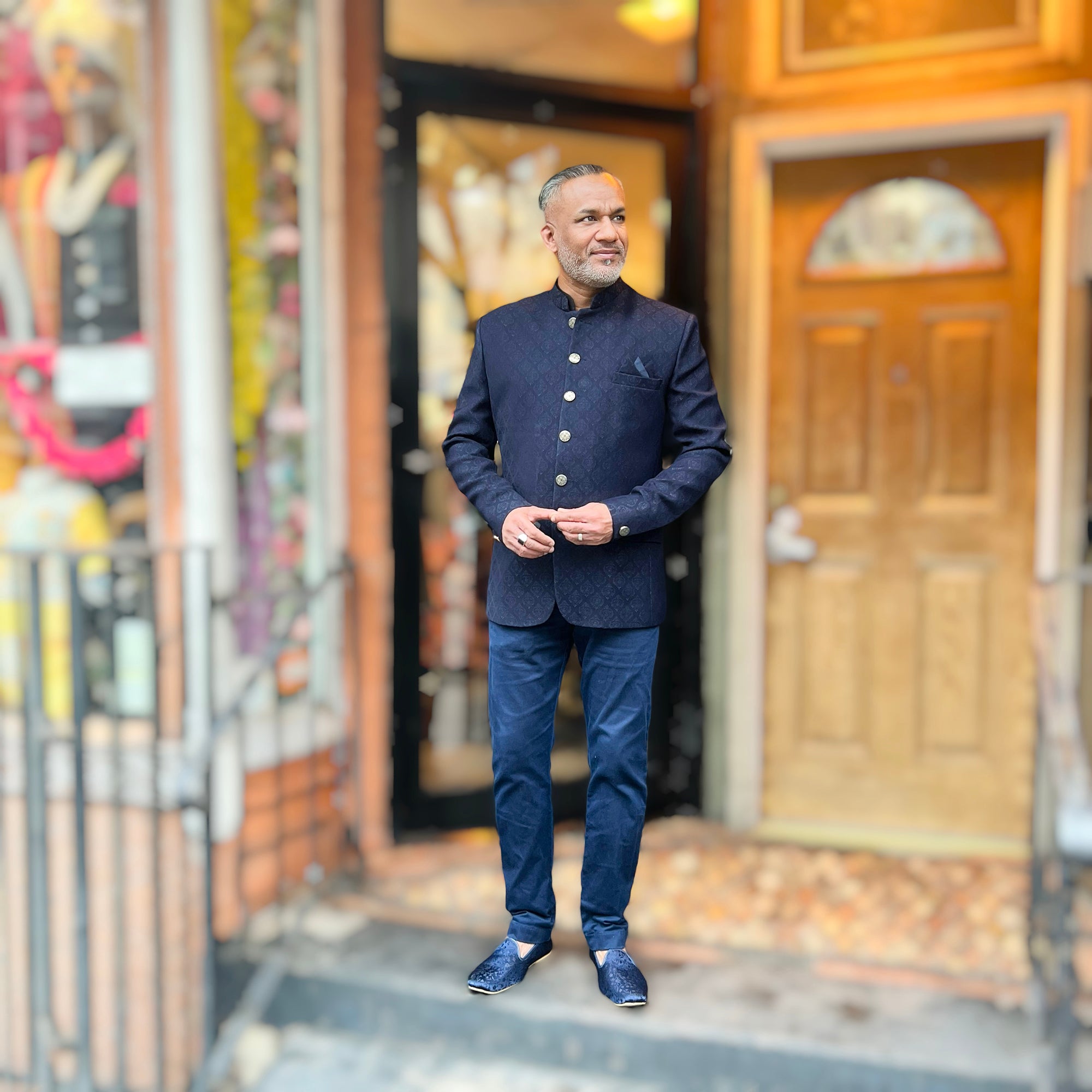 Navy Crest Jodhpuri Jacket