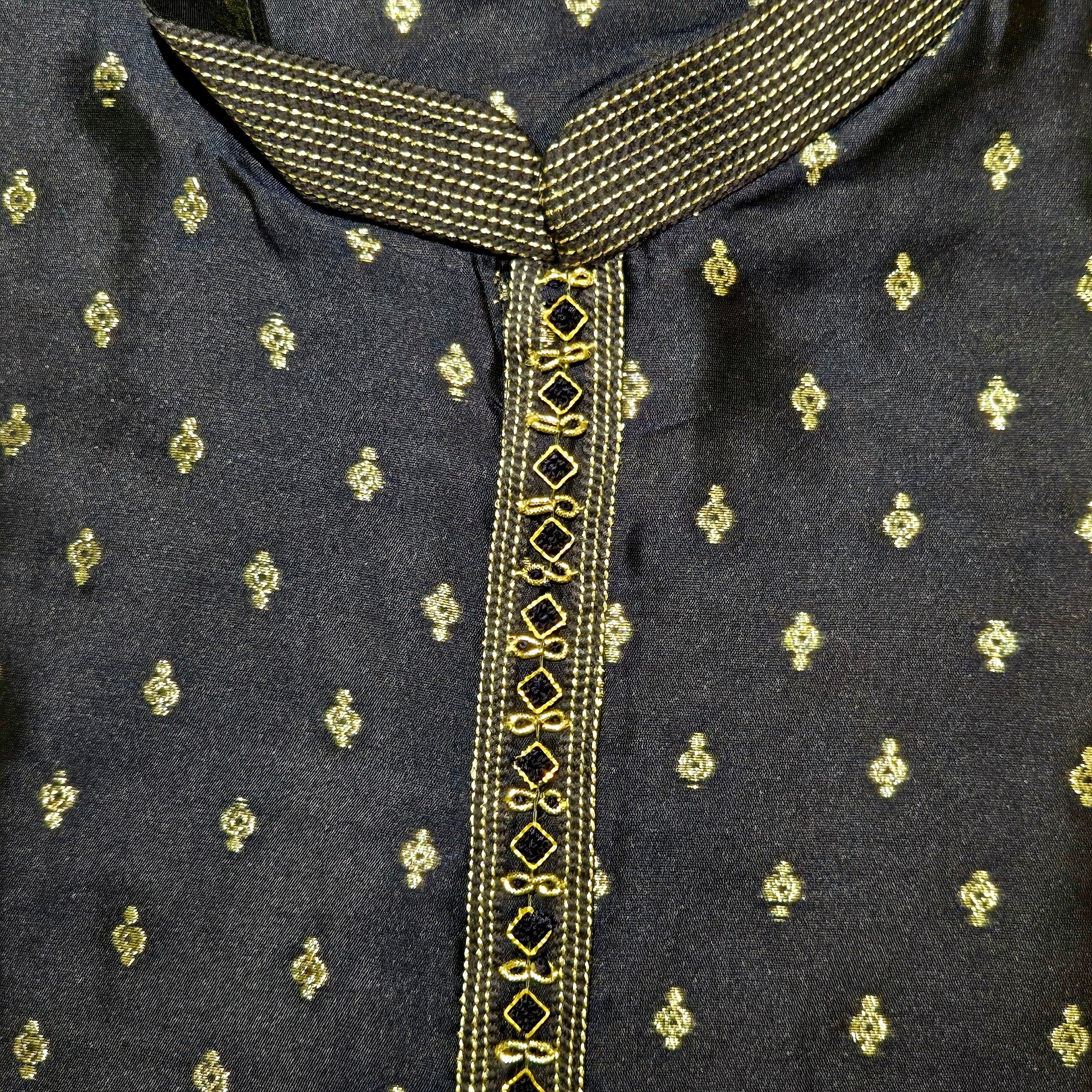 Silk Brocade Crest Kurtas-Colors - Vintage India NYC