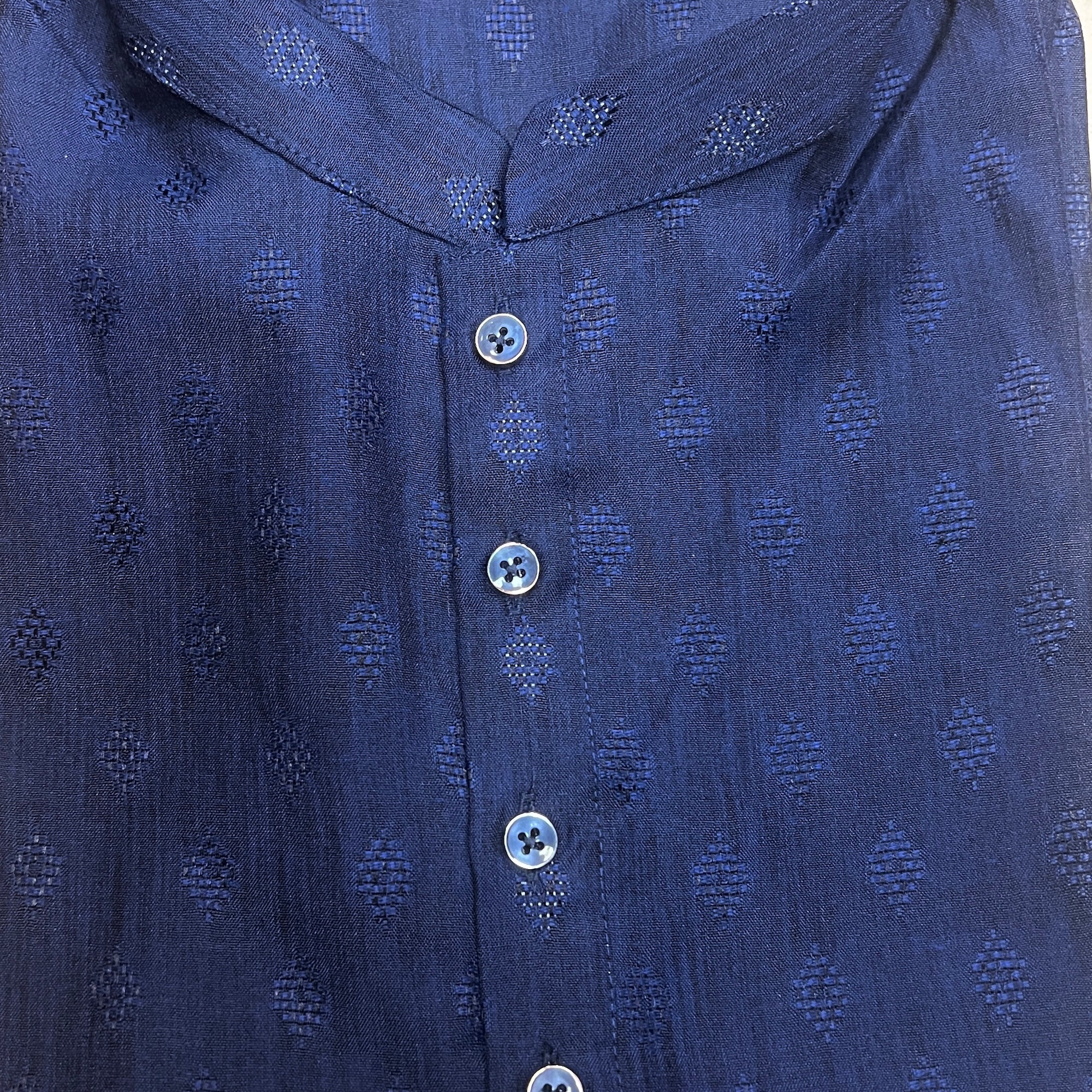 Diamond Band Collar Short Kurta- Various Colors - Vintage India NYC