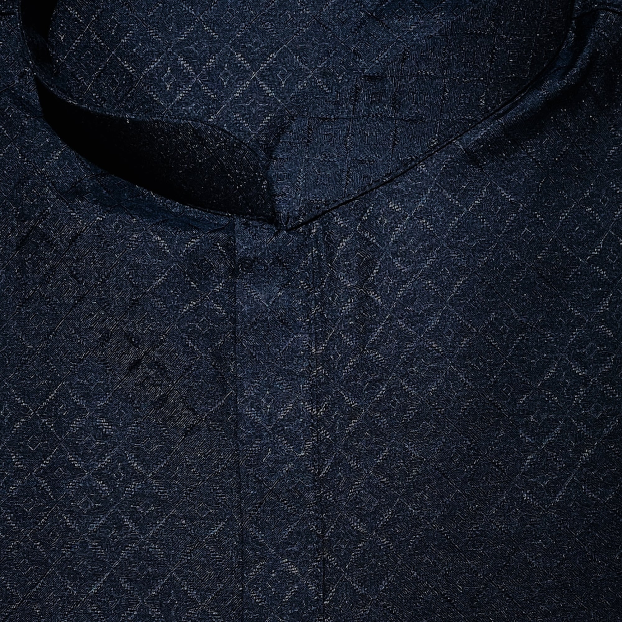 Navy Diamond Tile Kurta - Vintage India NYC