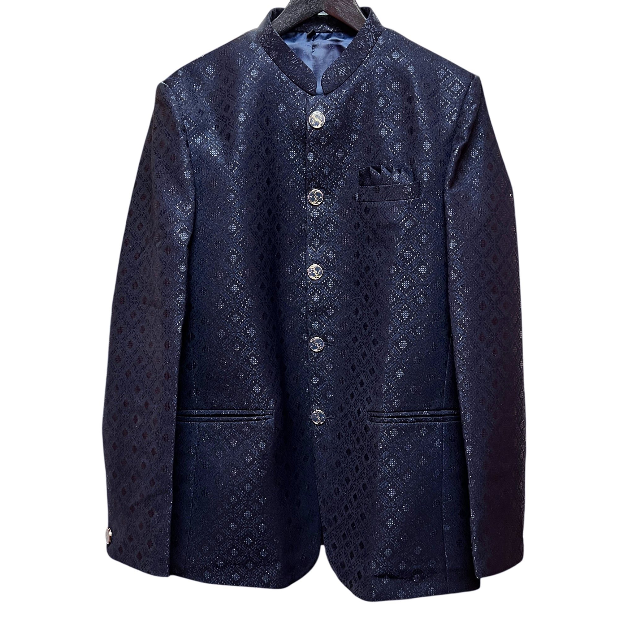 Navy Double Diamond Jodhpuri Jacket