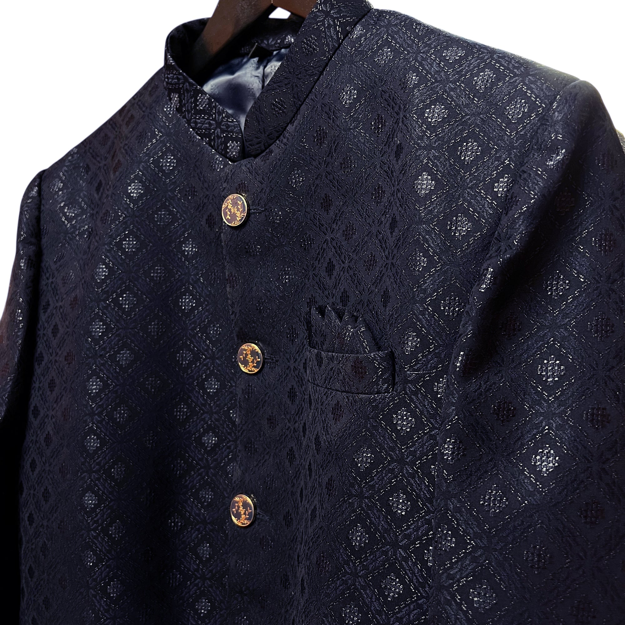 Navy Double Diamond Jodhpuri Jacket