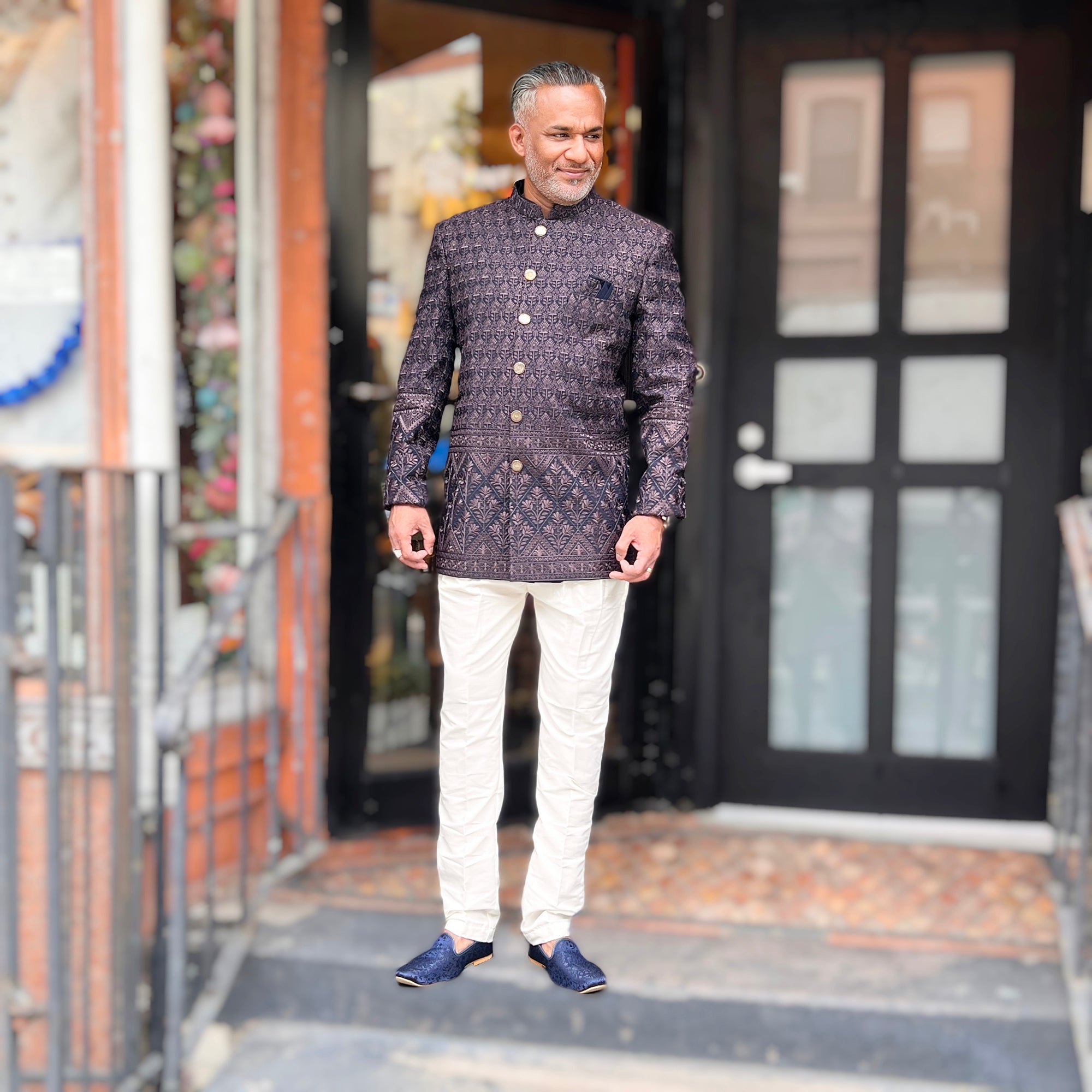 Navy Embroidered Jodhpuri Jacket