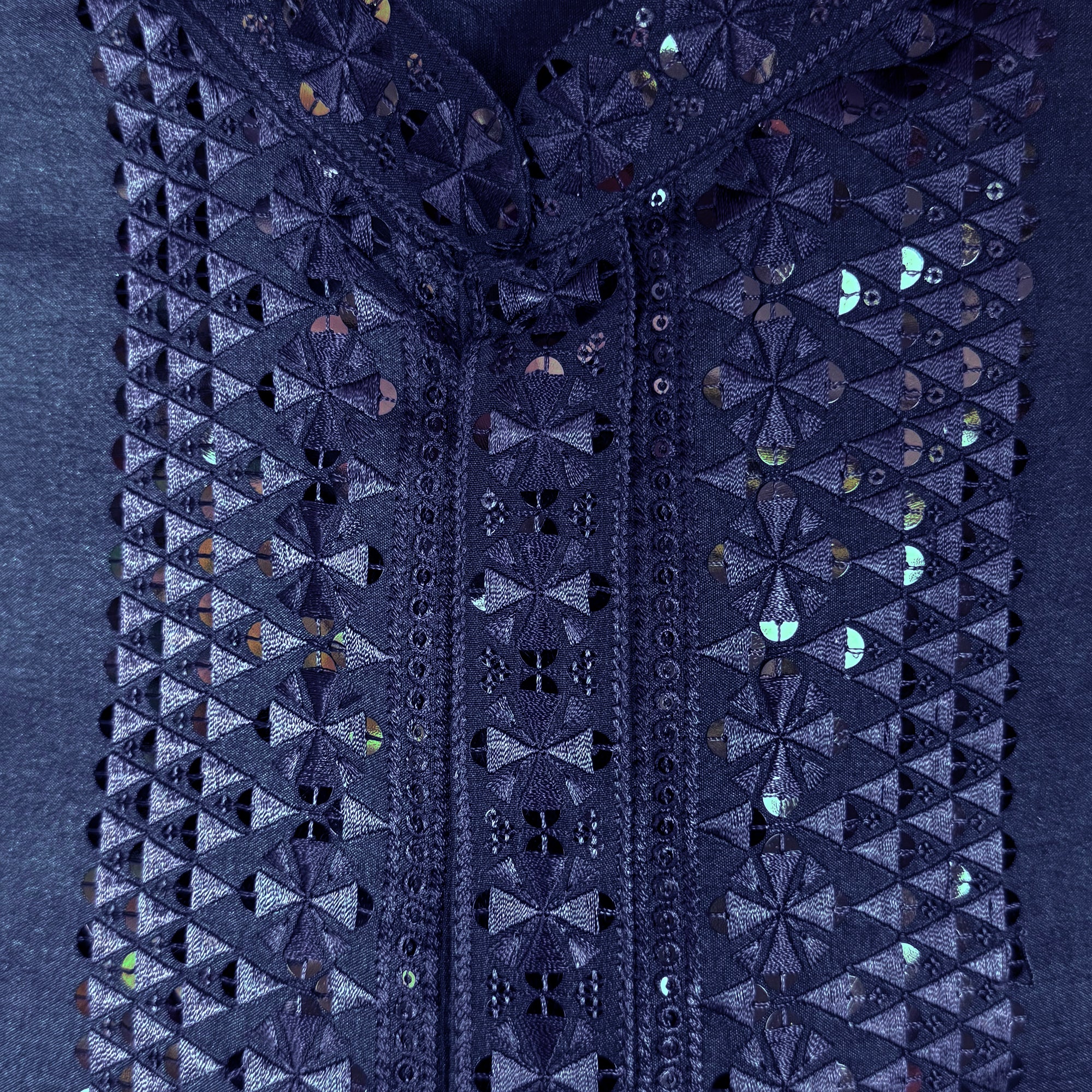 Navy Embroidered Sequin Kurta