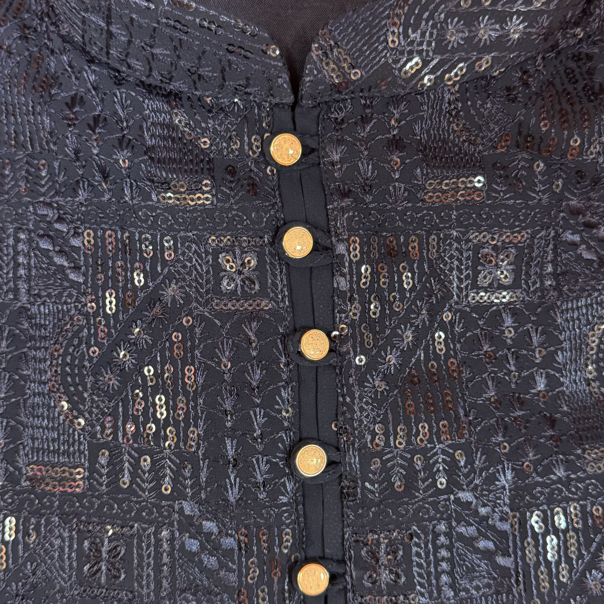 Navy Embroidered Sequin Kurta