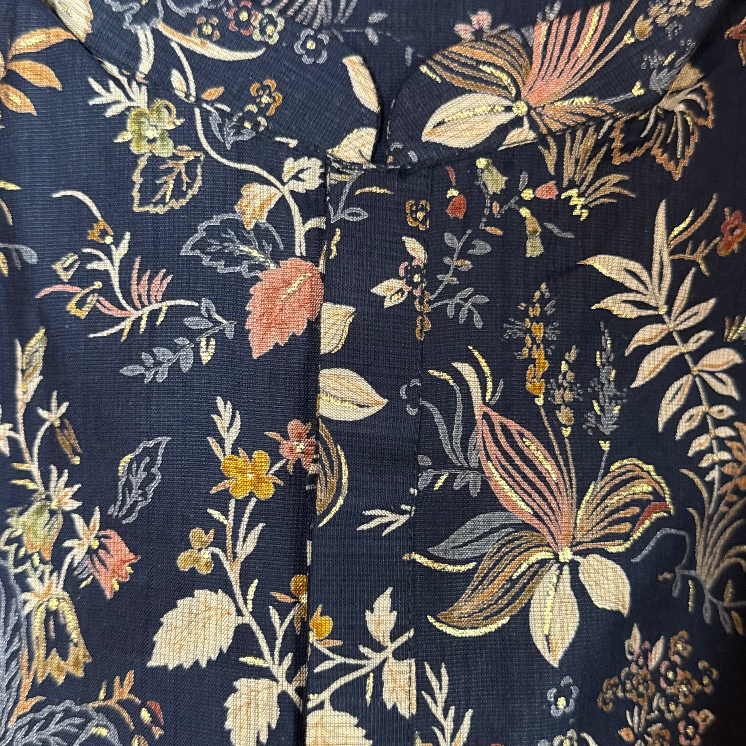 Navy Floral Print Kurta