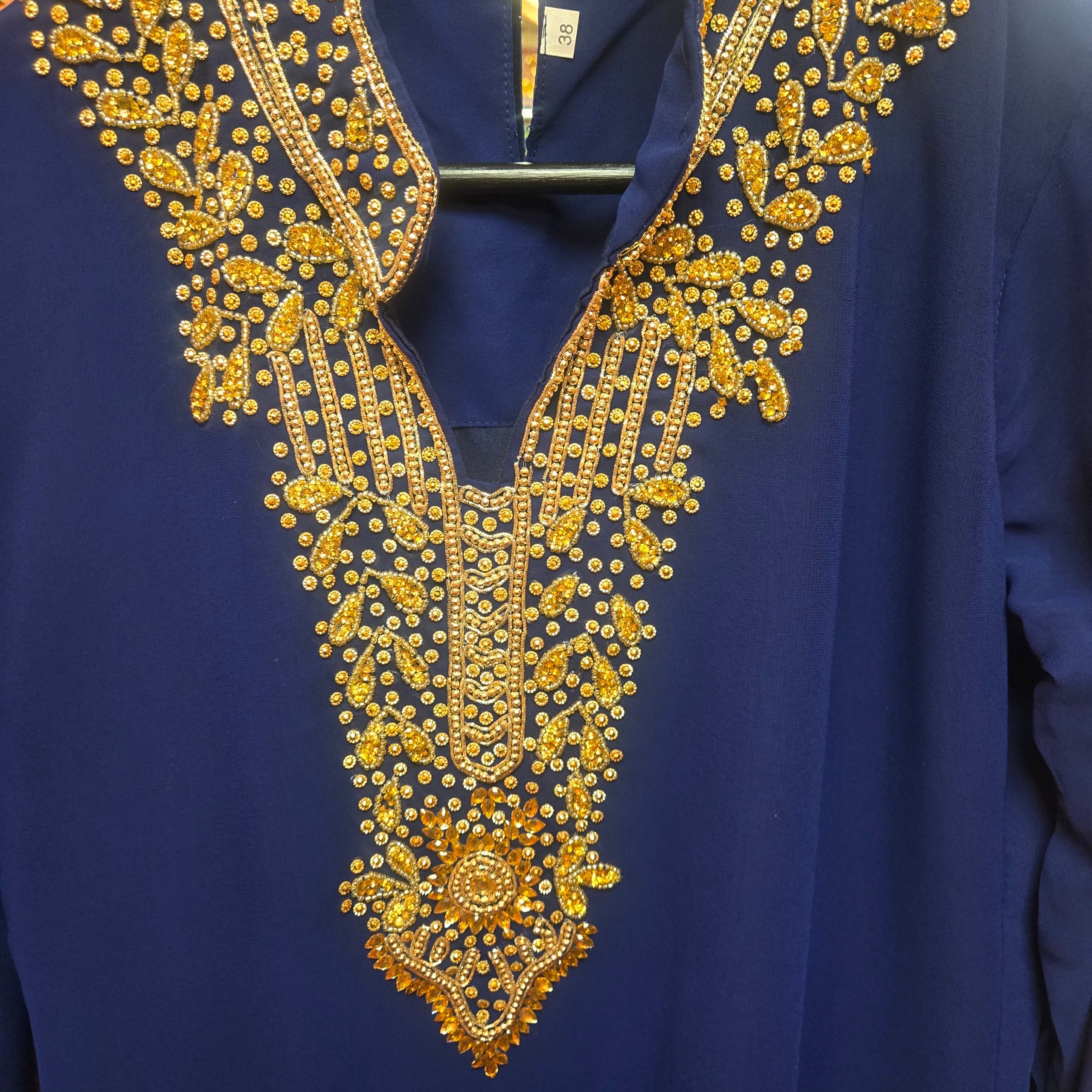 DT Georgette Kurti Size 38 - Vintage India NYC