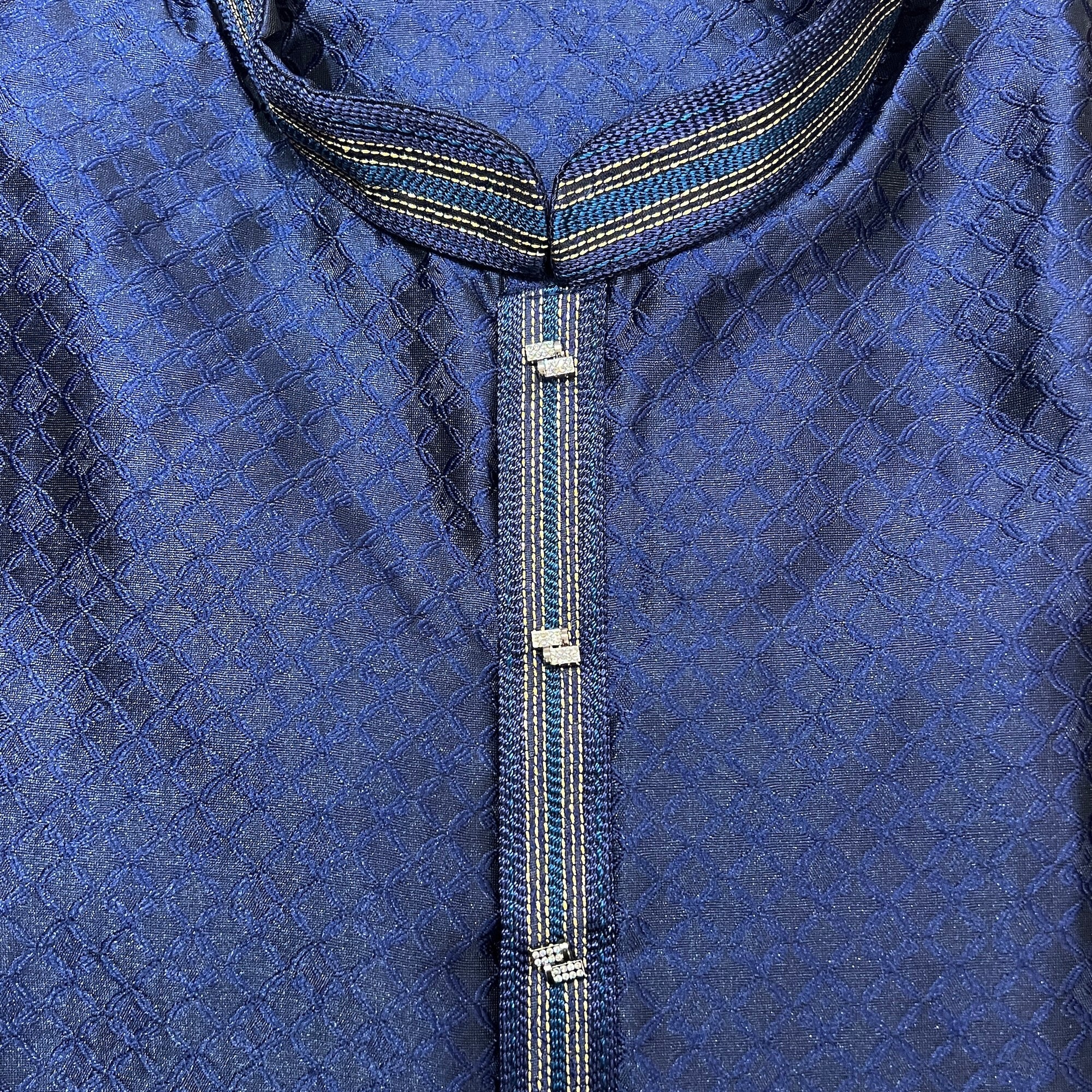 Navy Jacquard Kurta