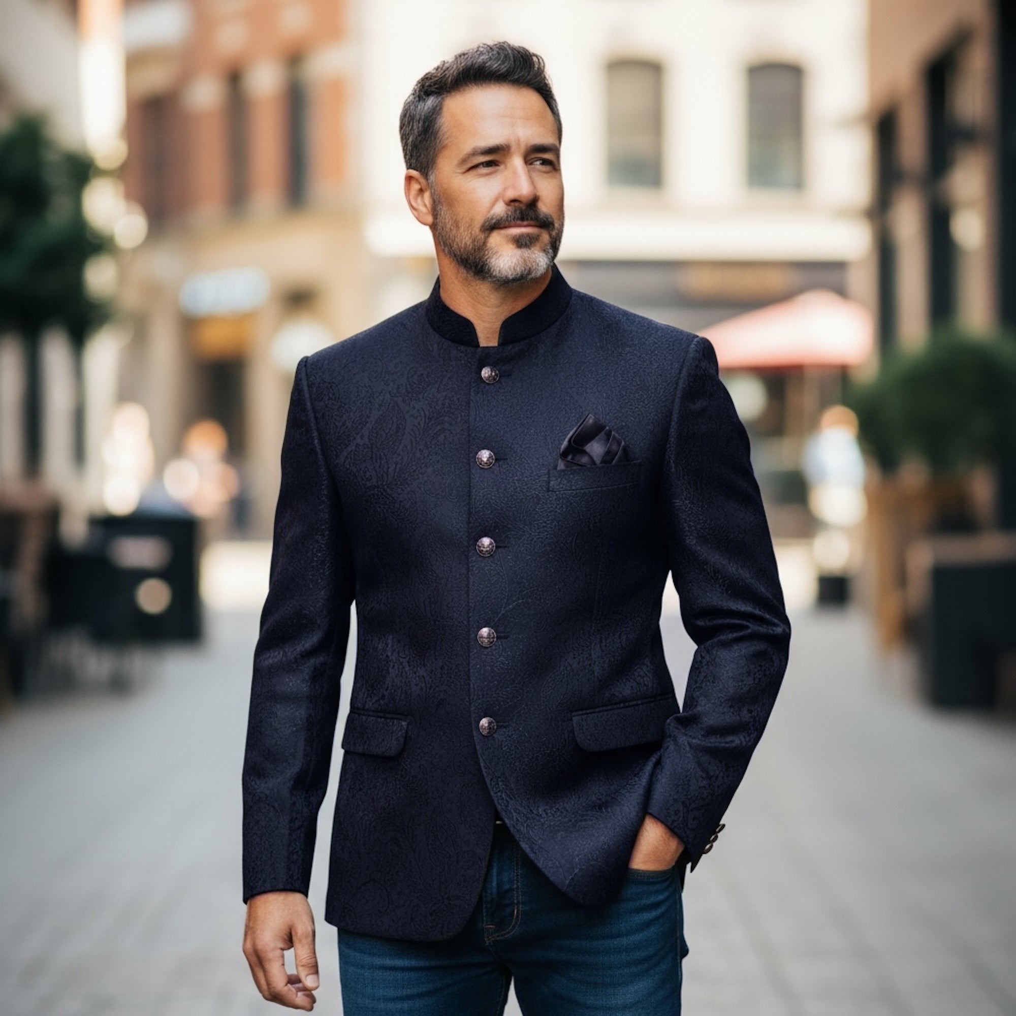 Paisley Jacquard Jodhpuri Jacket- Colors