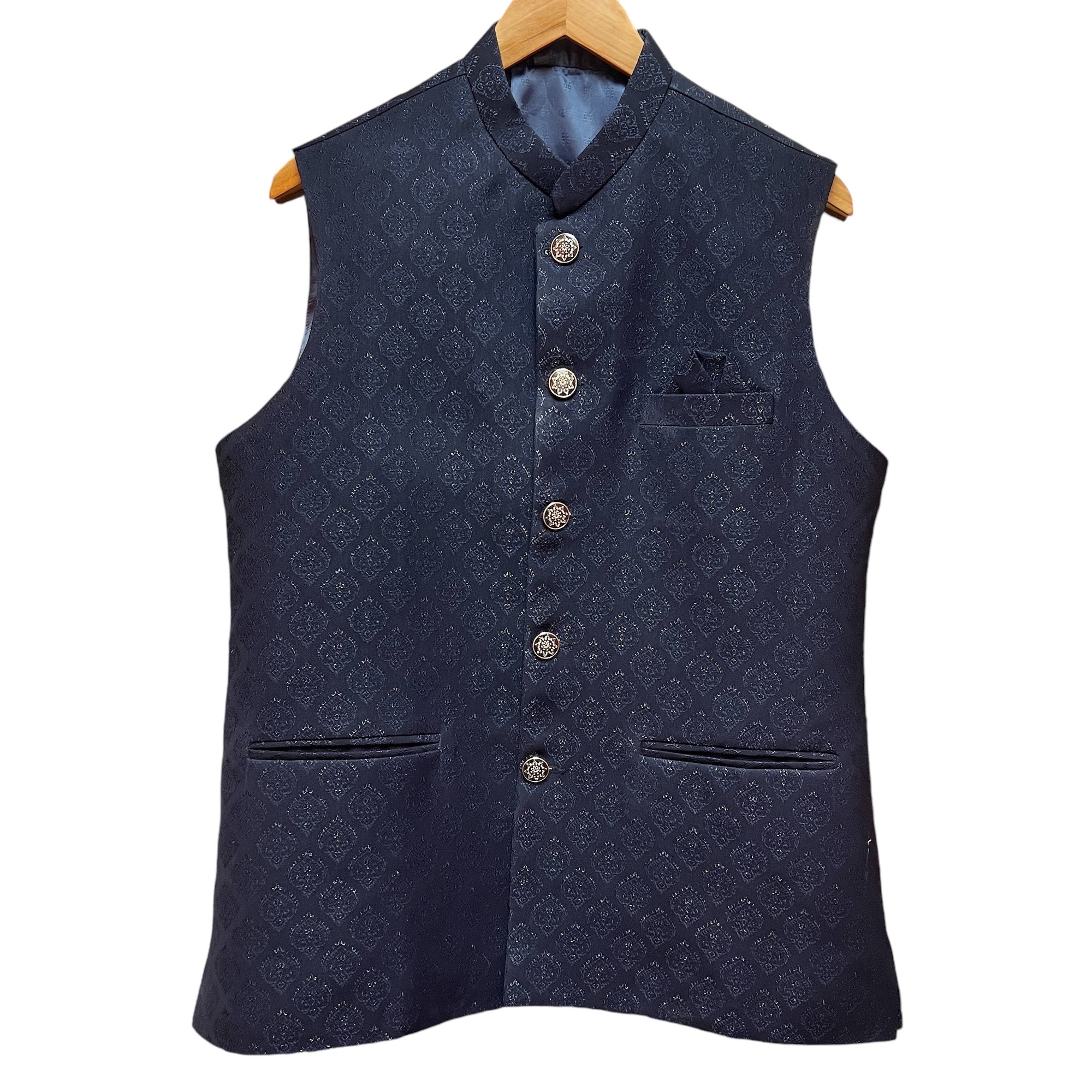 Navy Jacquard Vest