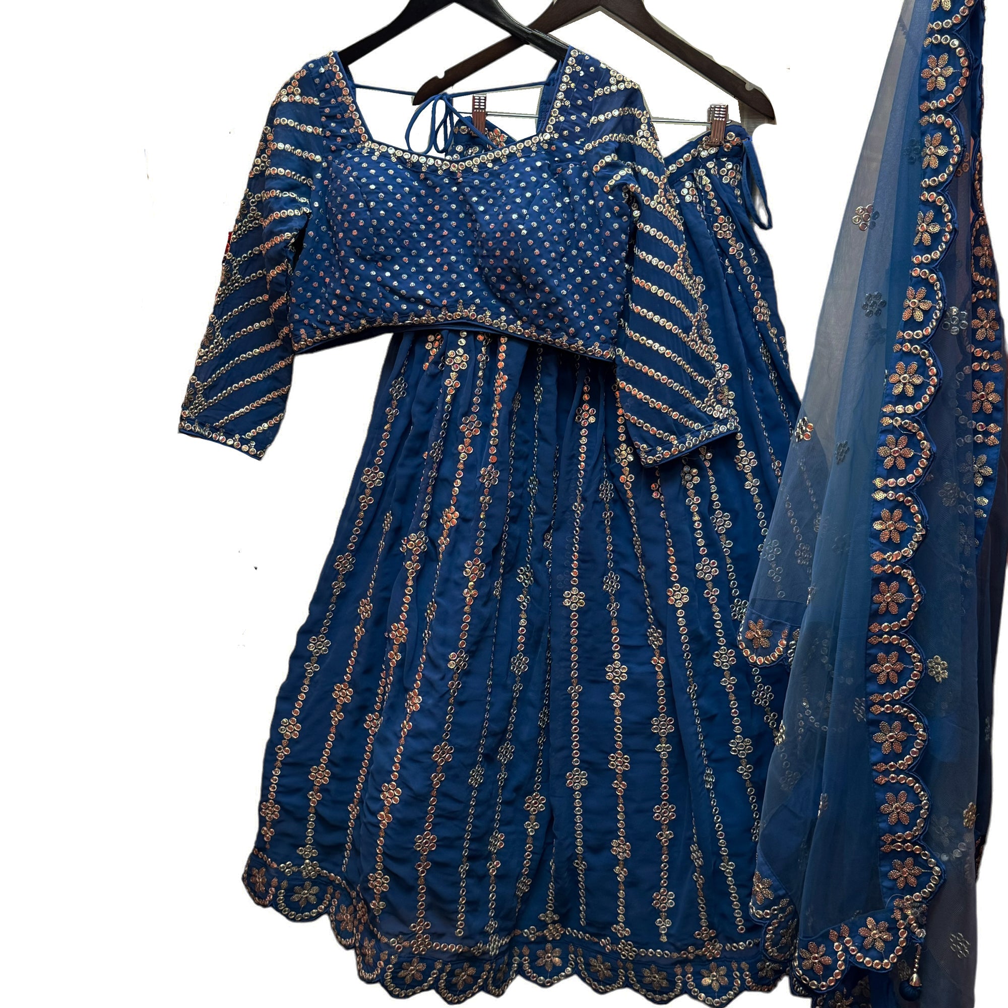 Navy Sequin Lehenga Set