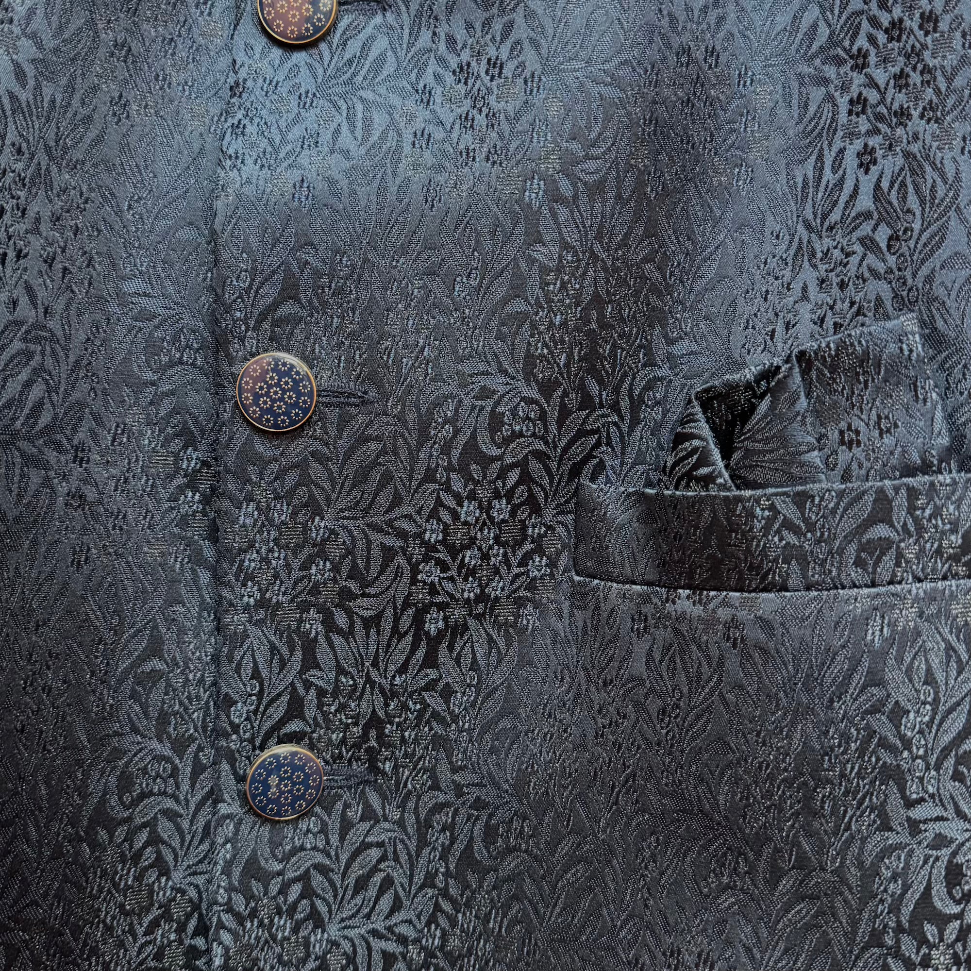 Leaf Jacquard Jodhpuri Jacket-Colors