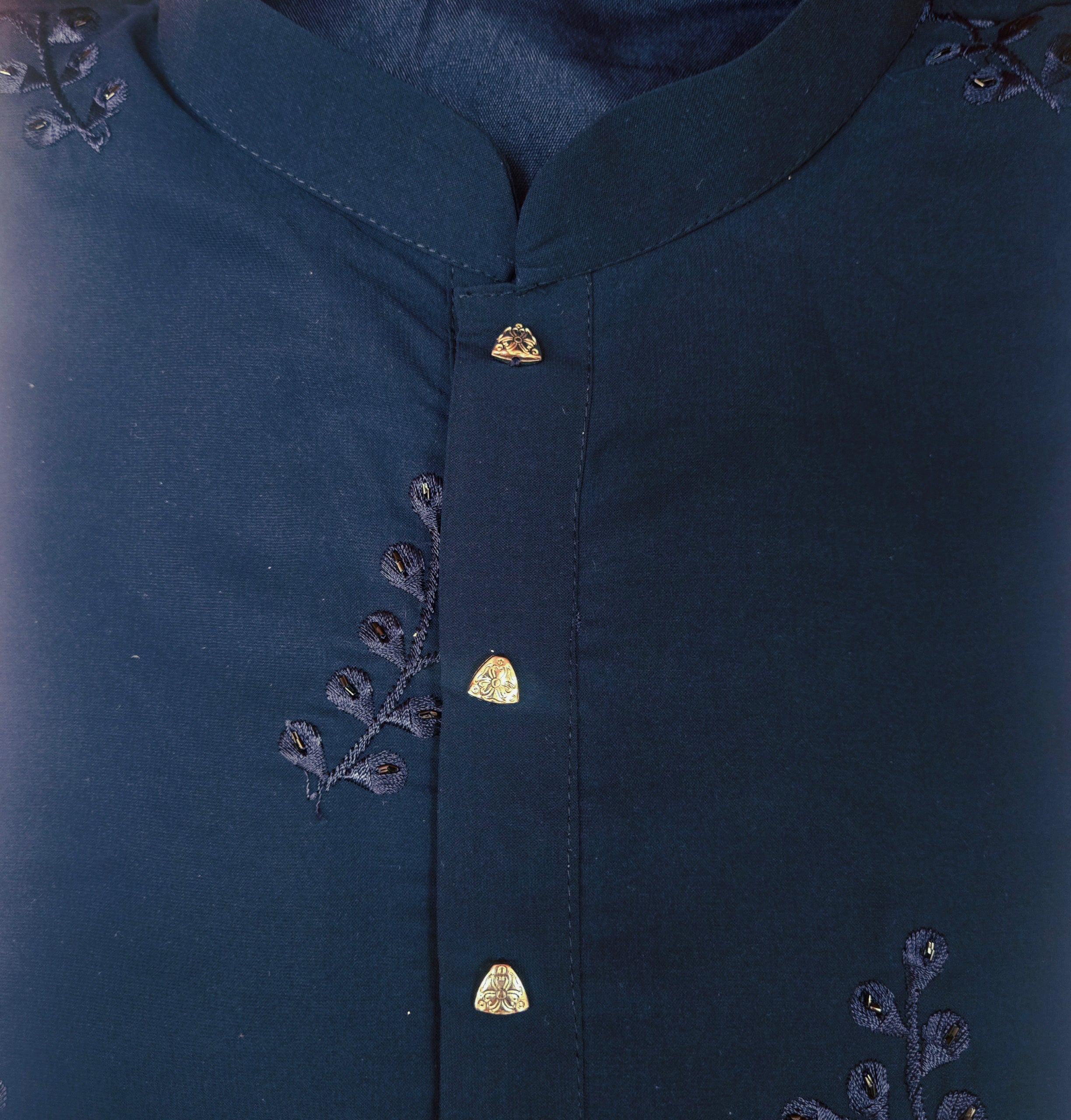 Navy Quince Embroidered Kurta